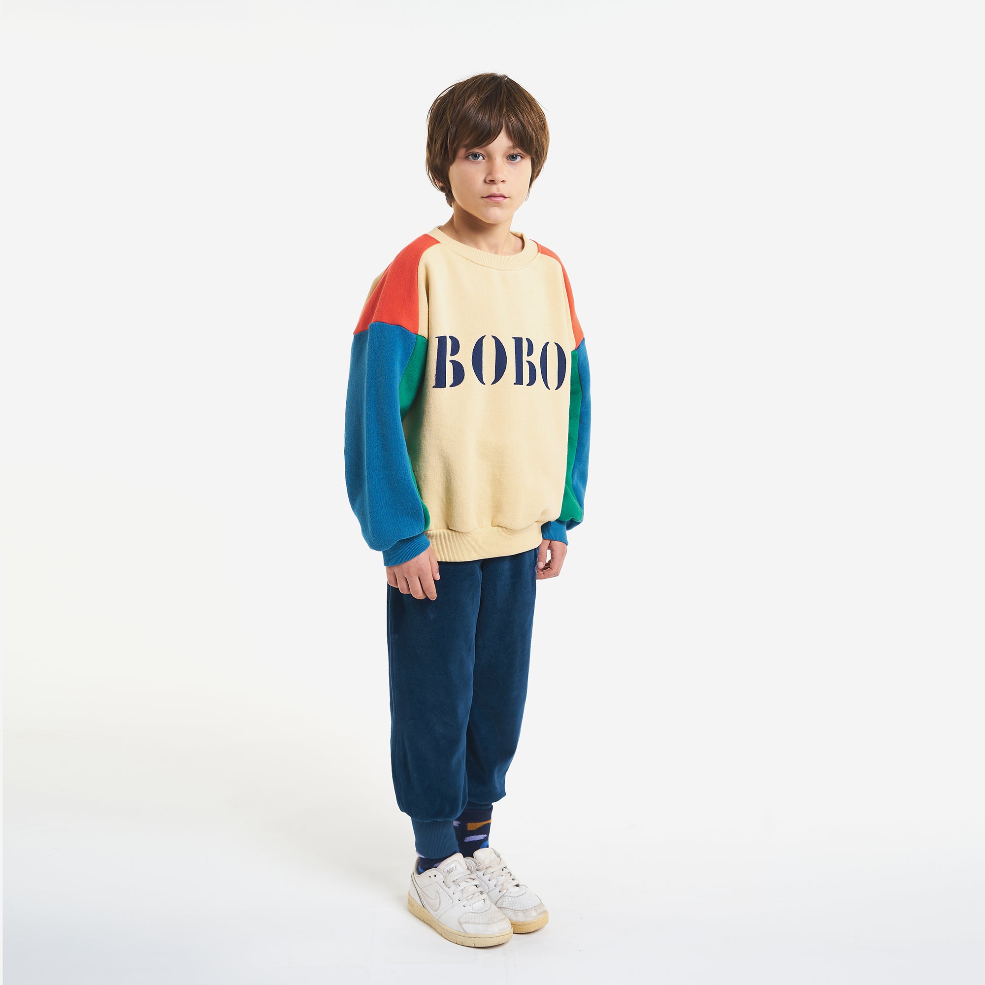 Boys & Girls Beige Logo Cotton Sweatshirt