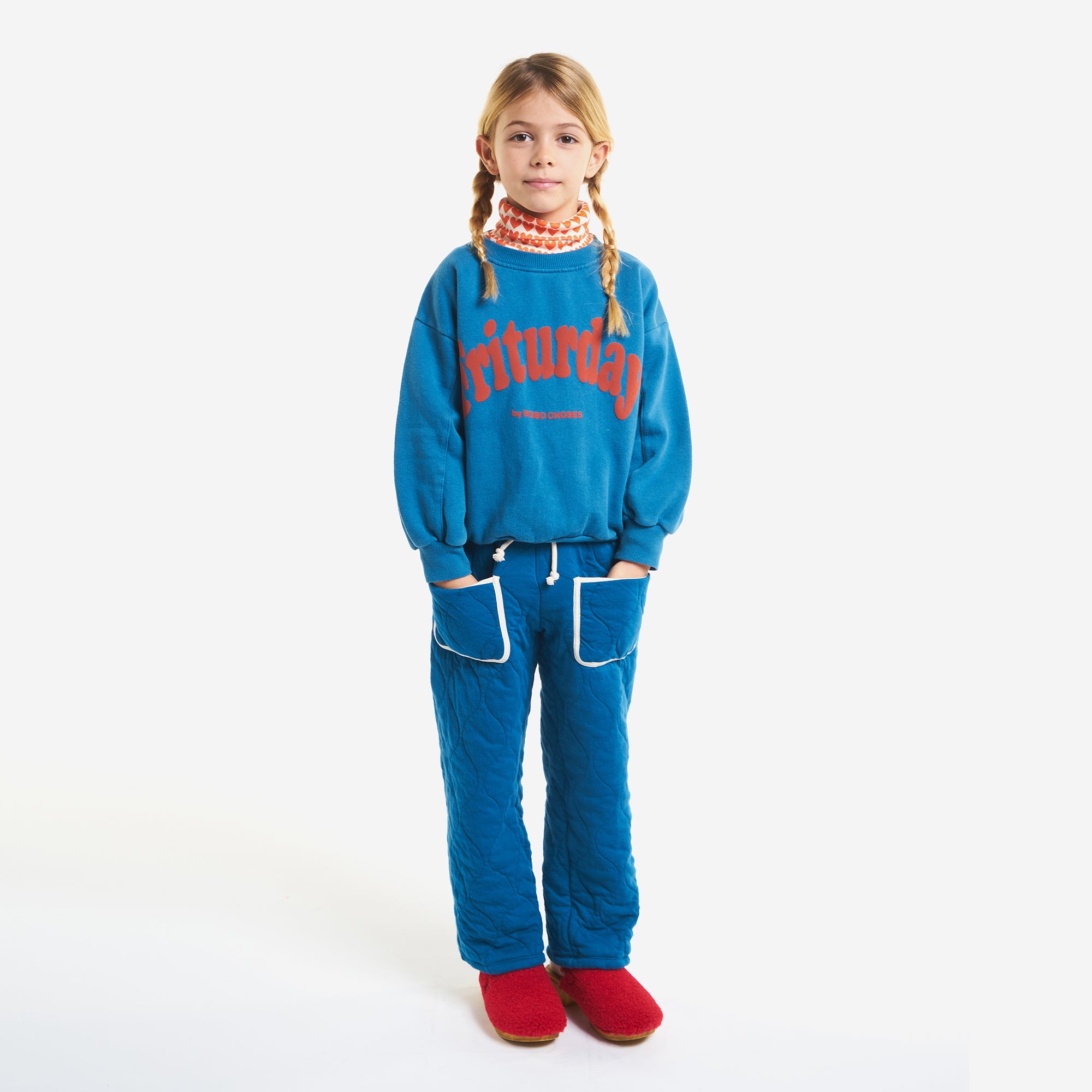 Boys & Girls Blue Logo Cotton Sweatshirt