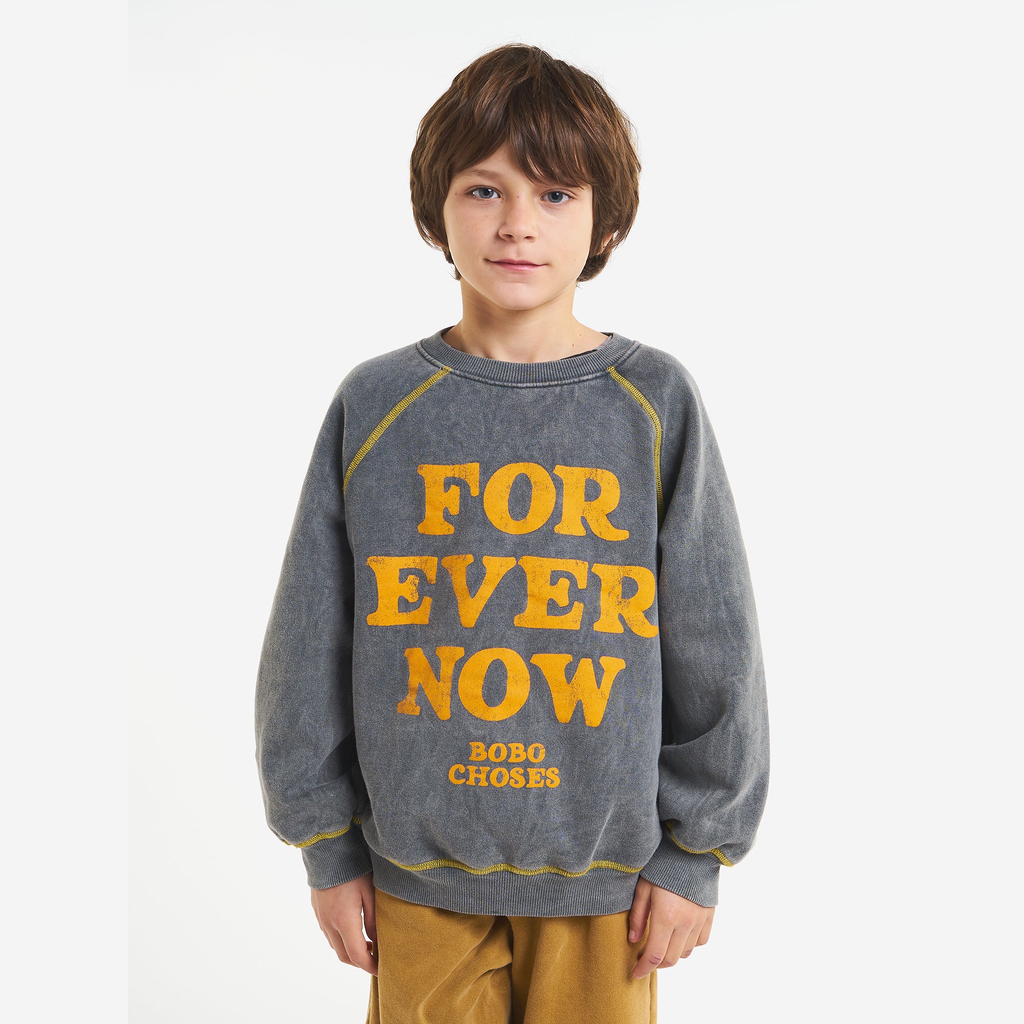 Boys & Girls Grey Logo Cotton Sweatshirt