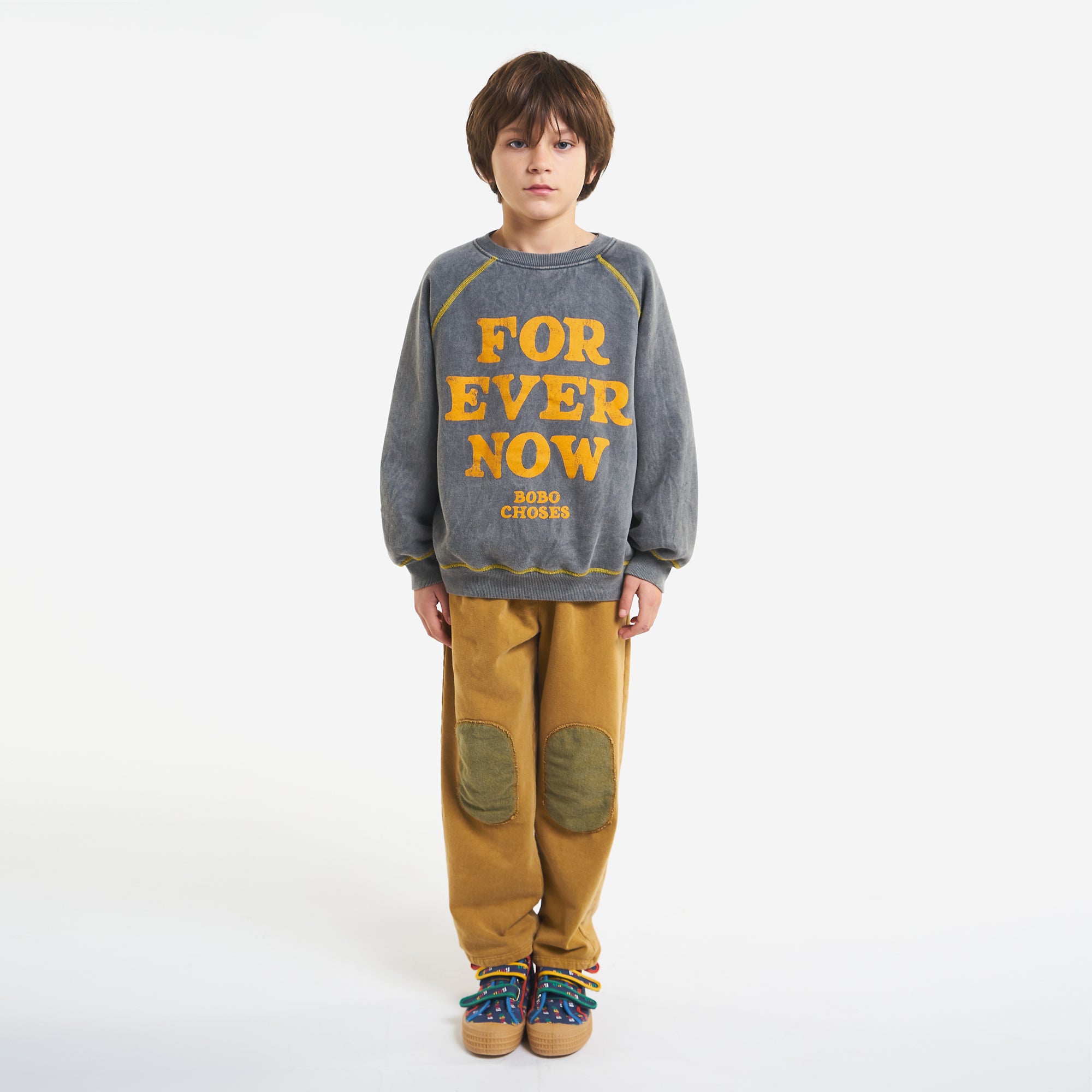 Boys & Girls Grey Logo Cotton Sweatshirt