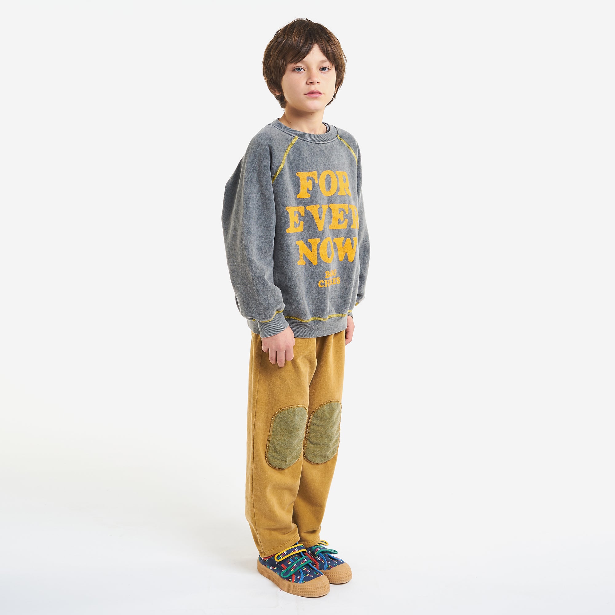 Boys & Girls Grey Logo Cotton Sweatshirt