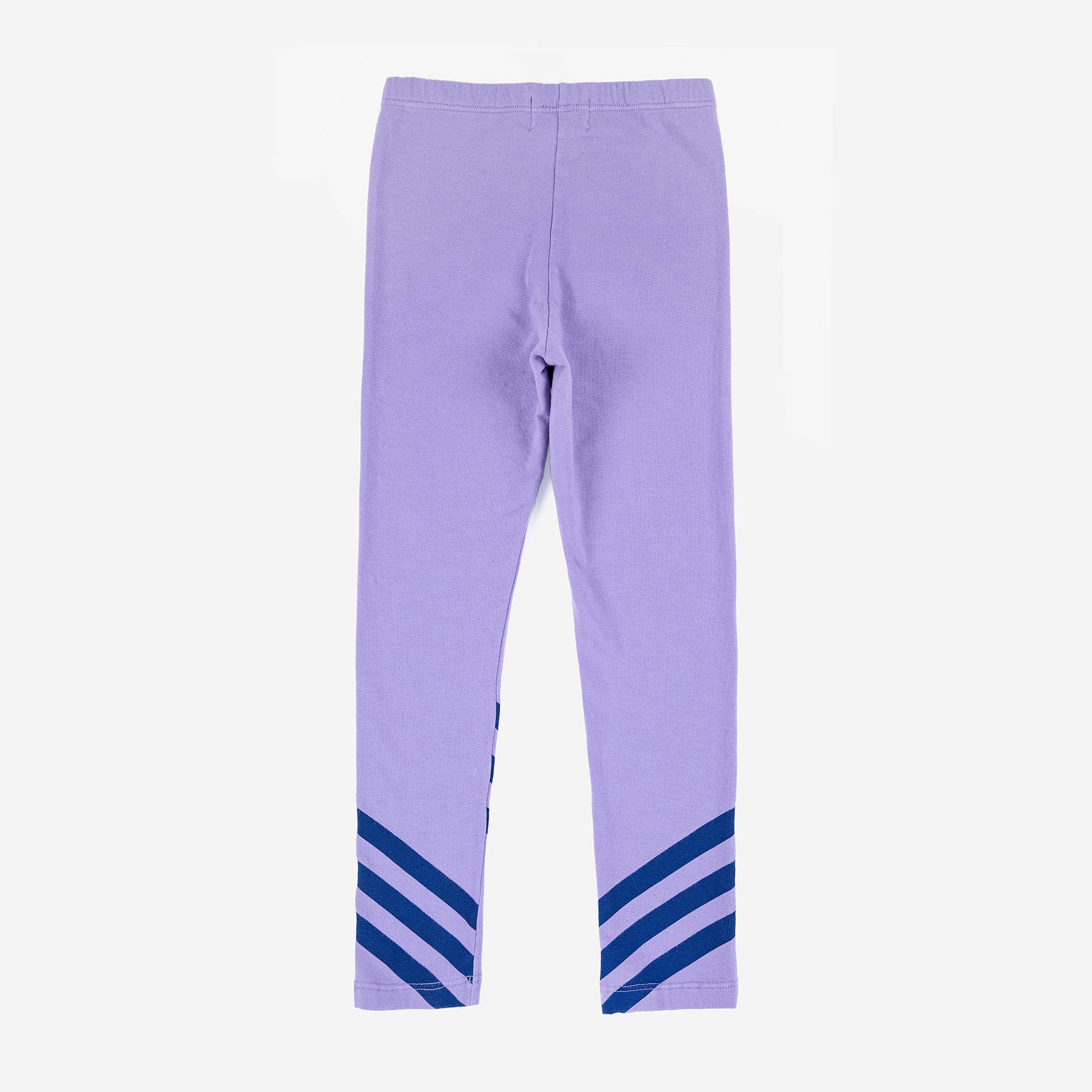 Girls Purple Stripes Cotton Leggings