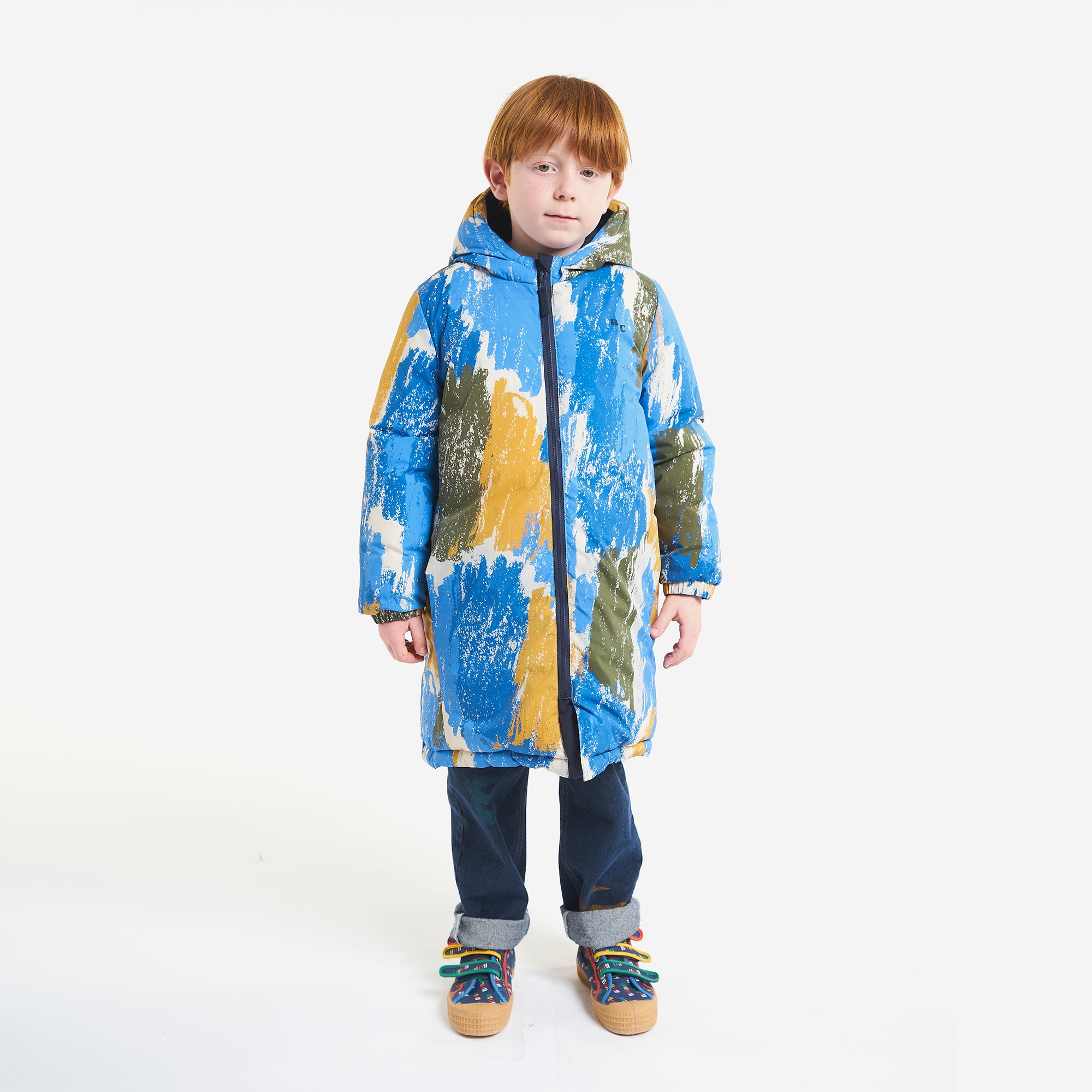 Boys Navy Reversible Padded Coat