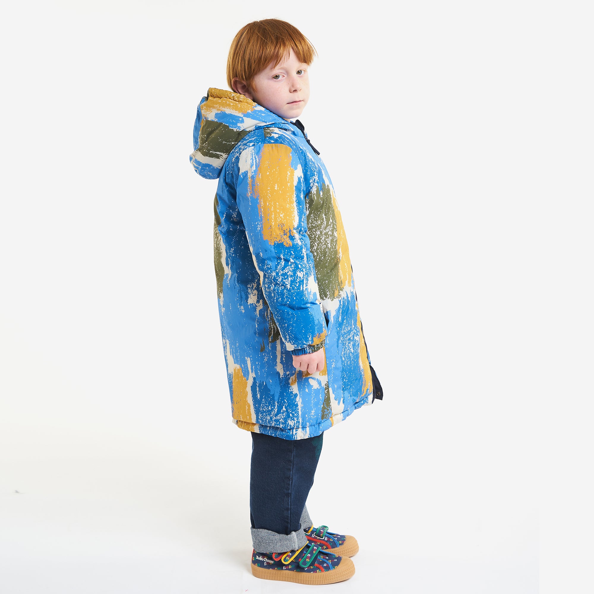 Boys Navy Reversible Padded Coat