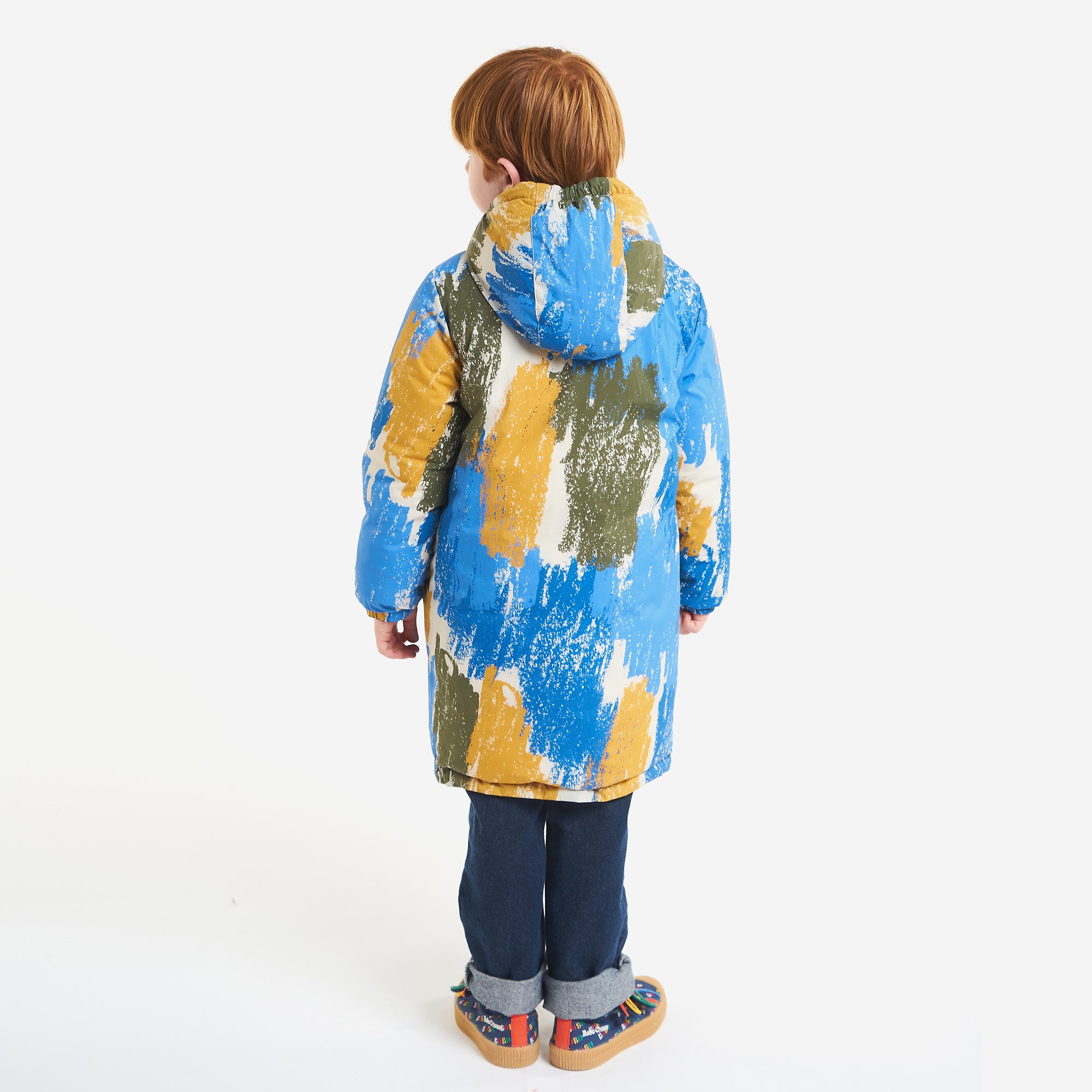 Boys Navy Reversible Padded Coat