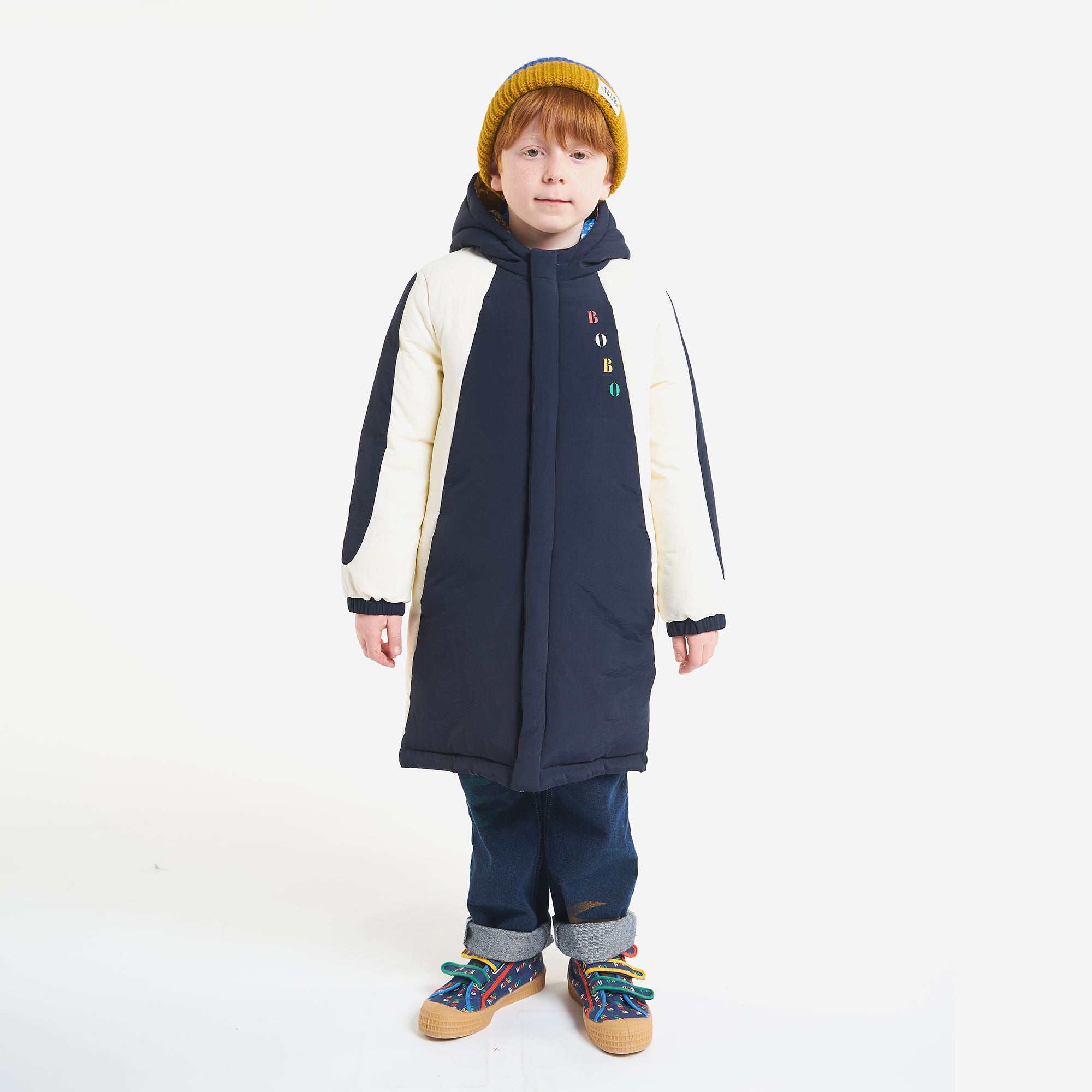 Boys Navy Reversible Padded Coat