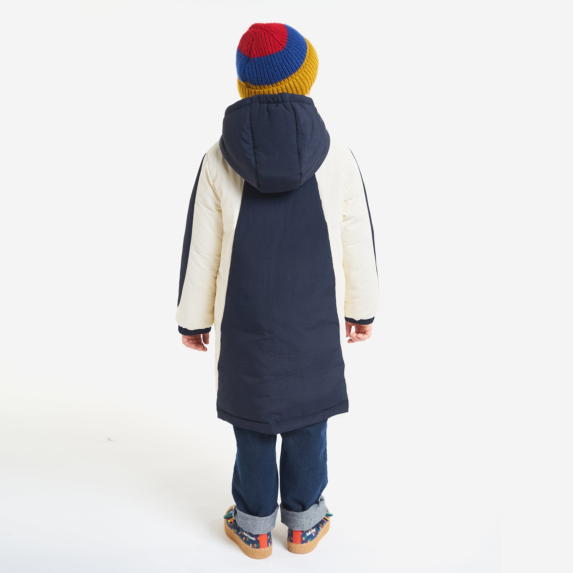 Boys Navy Reversible Padded Coat