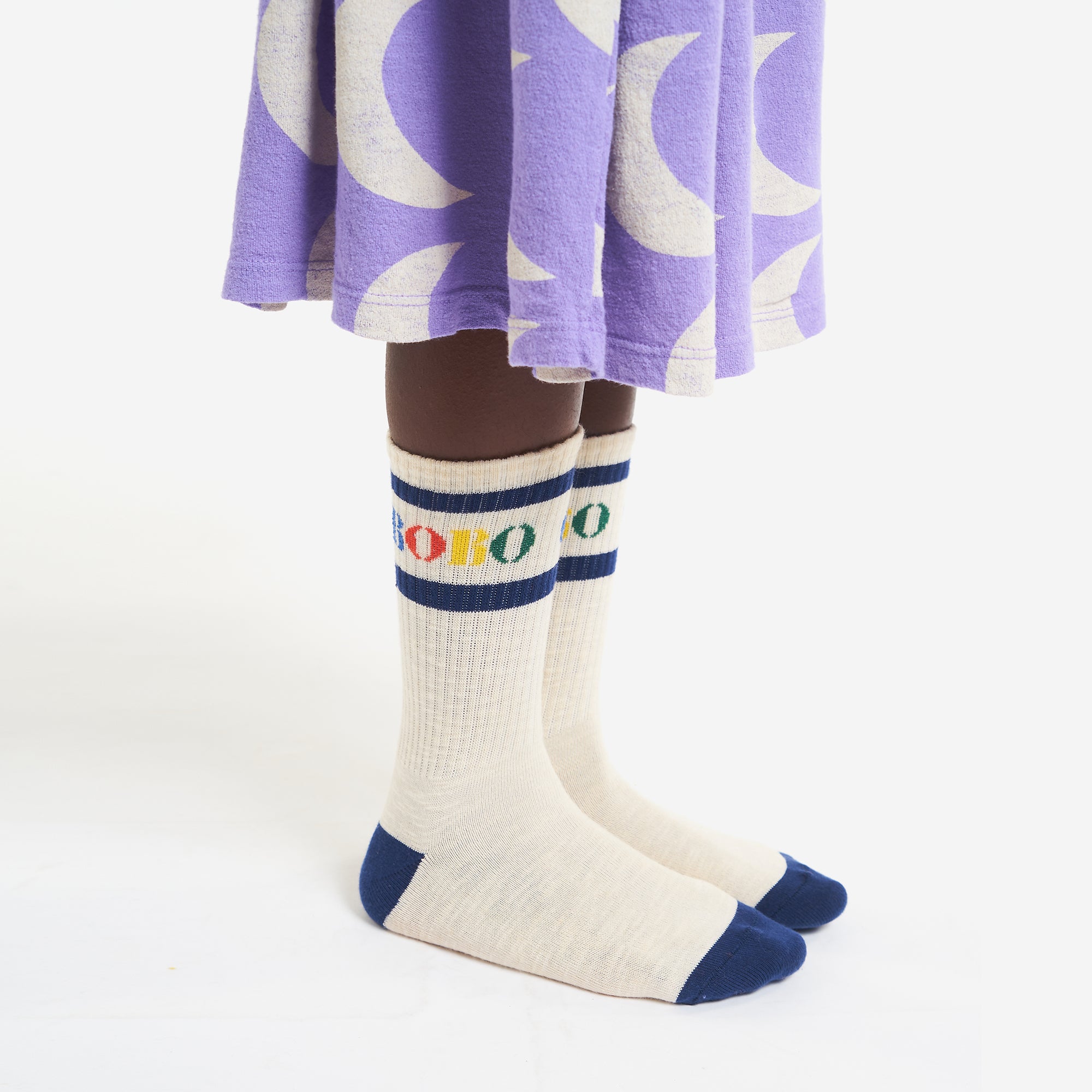 Boys & Girls White Logo Cotton Socks