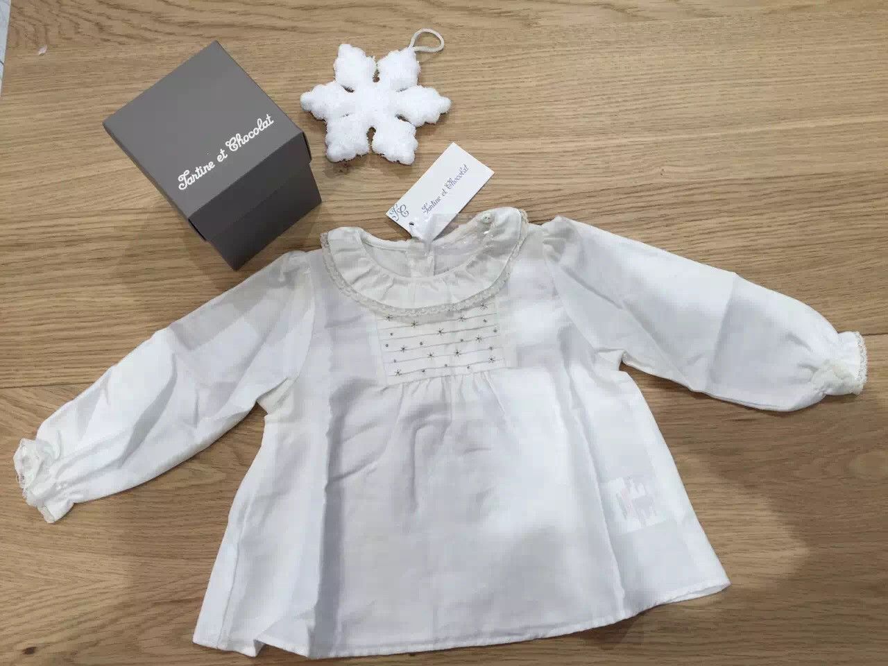 Baby Girls Ivory Blouse With Silver Embroidery - CÉMAROSE | Children's Fashion Store