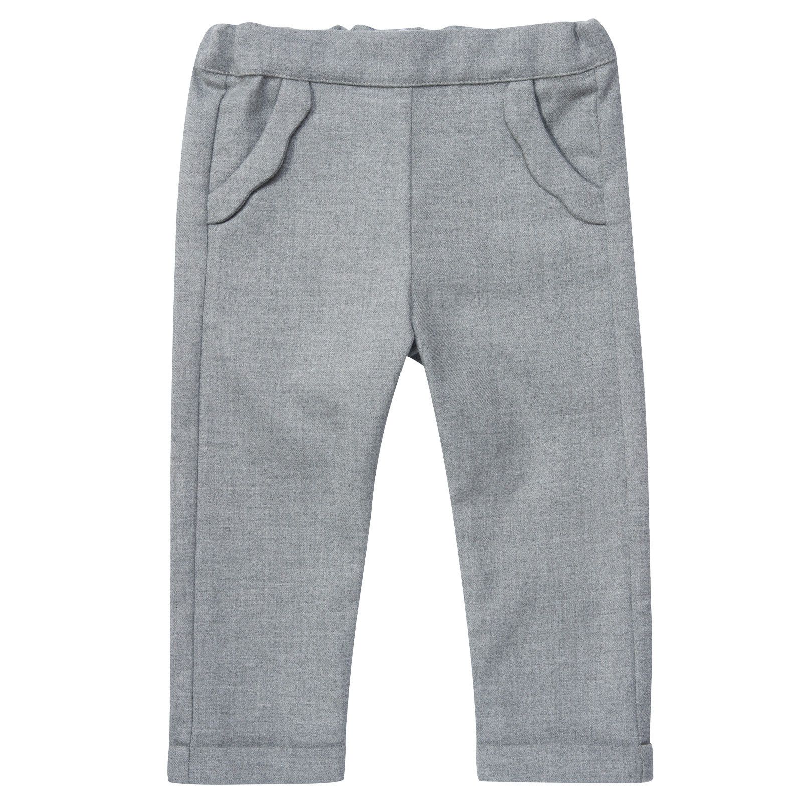 Baby Girls Grey Flounce Trims Pockets Trouses - CÉMAROSE | Children's Fashion Store - 1