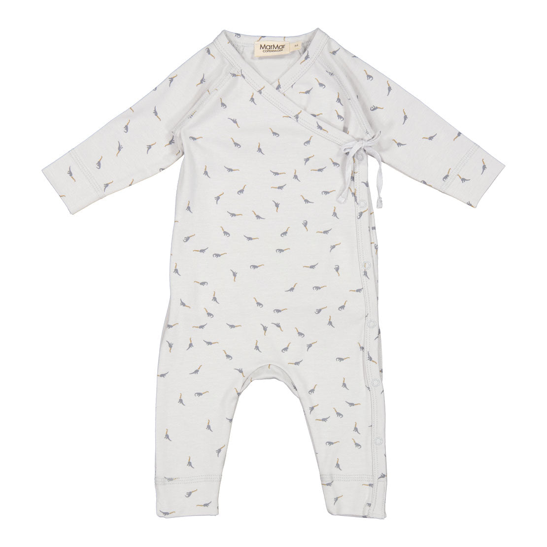 Baby Boys White Printed Cotton Babysuit