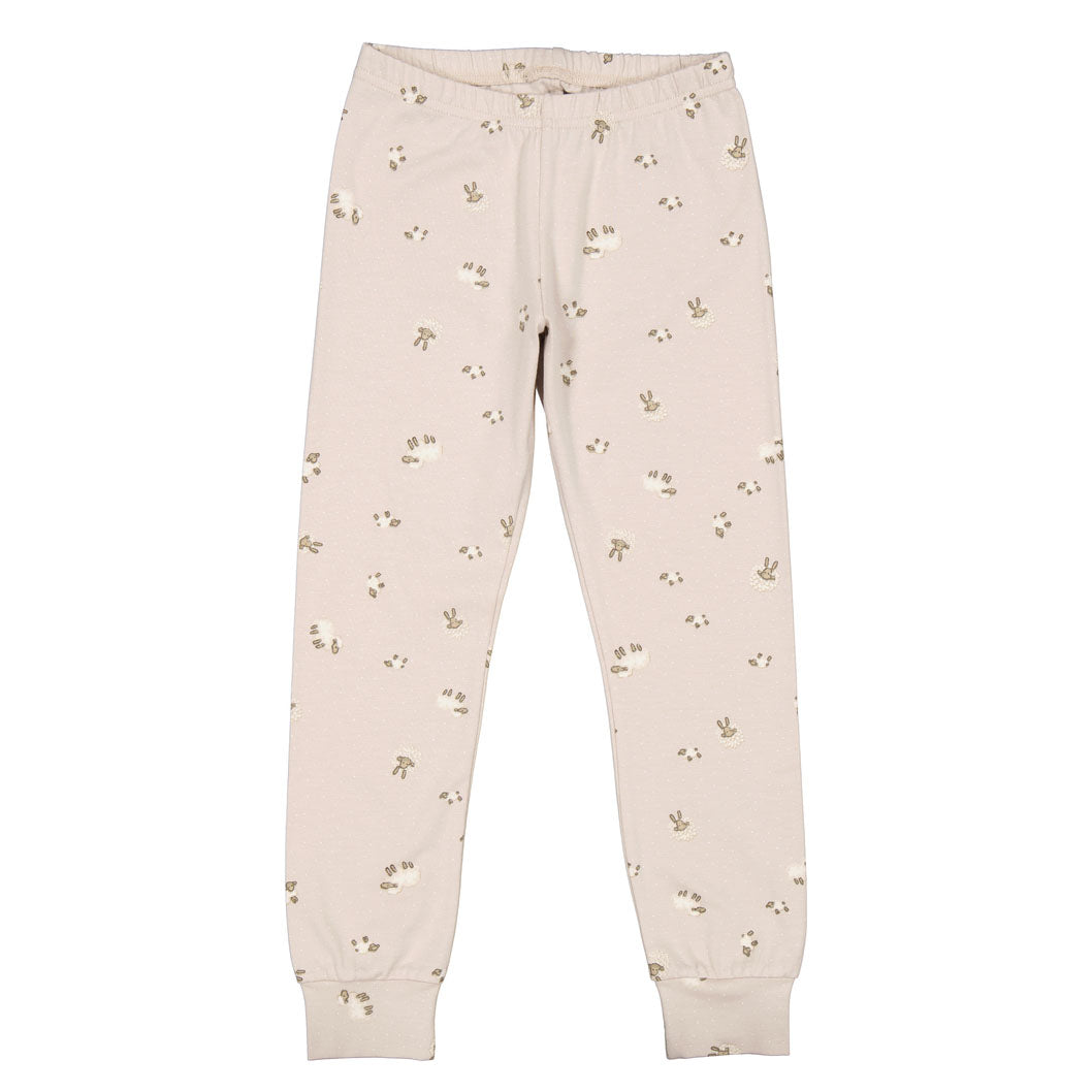 Girls Beige Printed Nightwear Set
