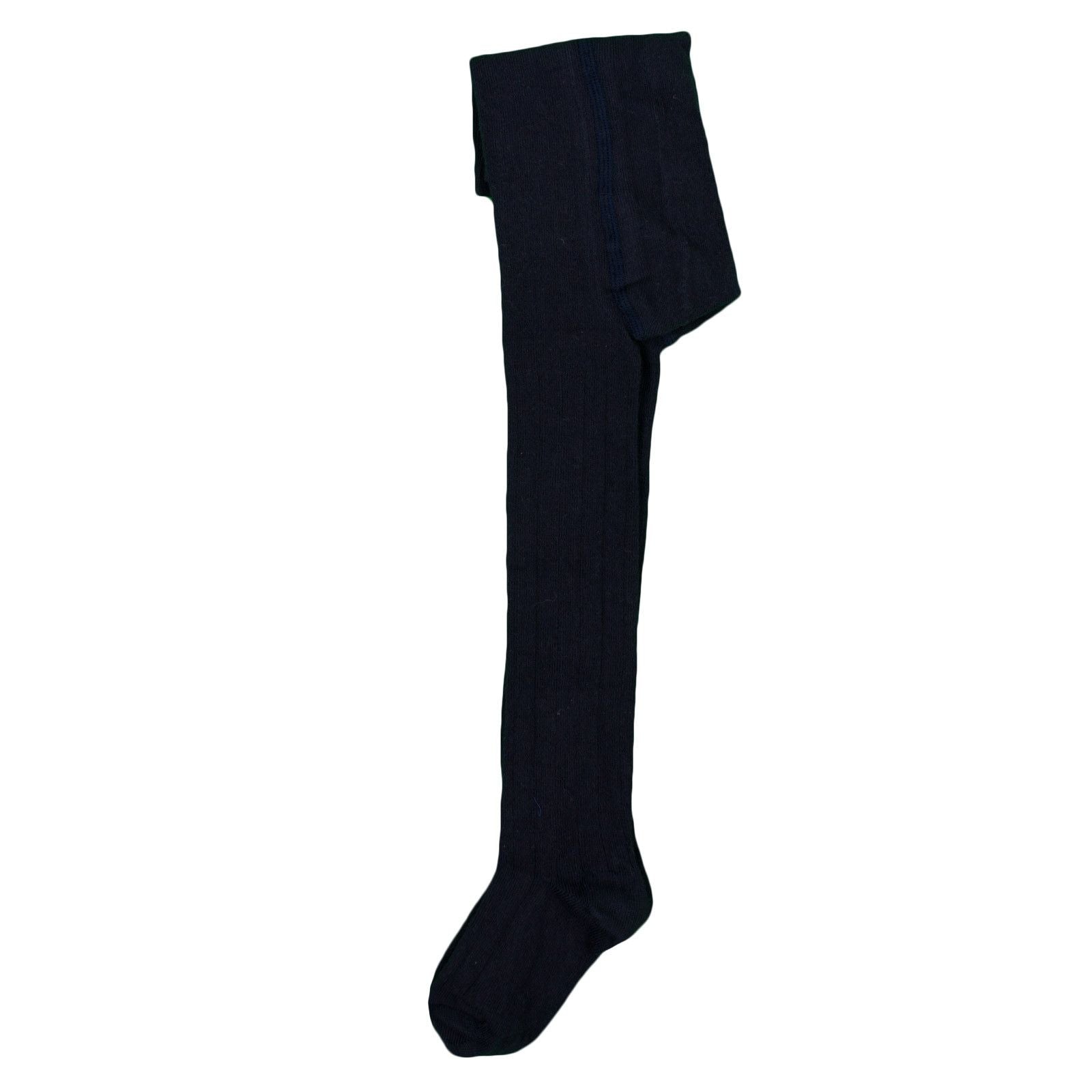Baby Girls Navy Blue Diamante Logo Cotton Tights - CÉMAROSE | Children's Fashion Store - 3