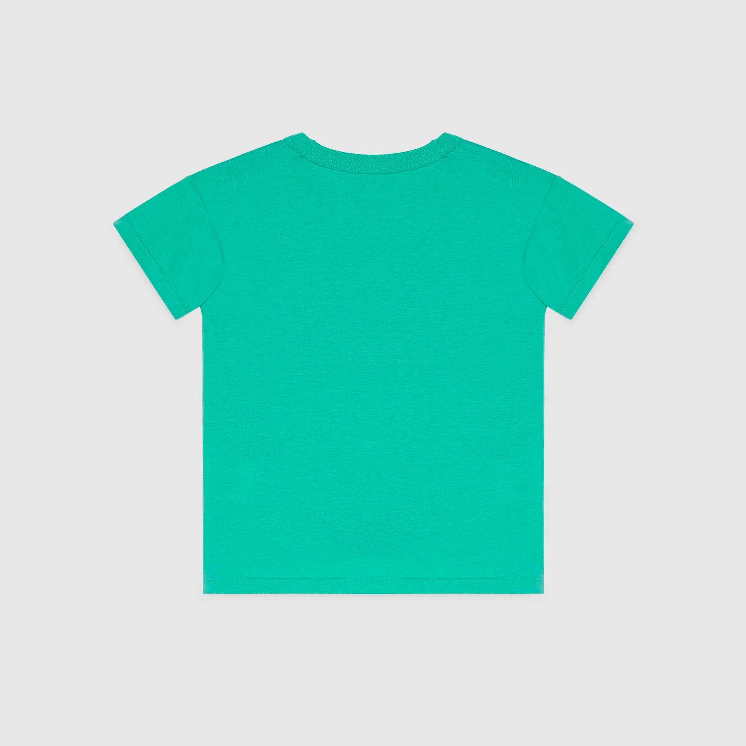 Boys & Girls Green Printed Cotton T-Shirt