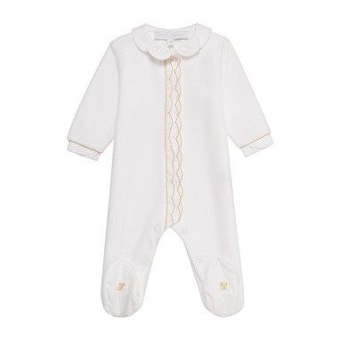Baby Pink Babygrow With Gold Frilly Trims - CÉMAROSE | Children's Fashion Store