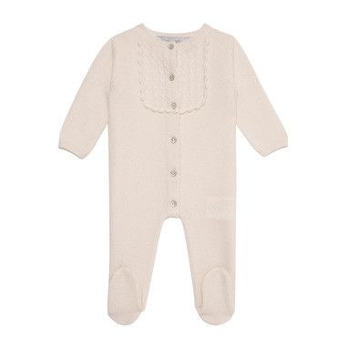 Baby Ivory Cashmere Knitted Babygrow - CÉMAROSE | Children's Fashion Store