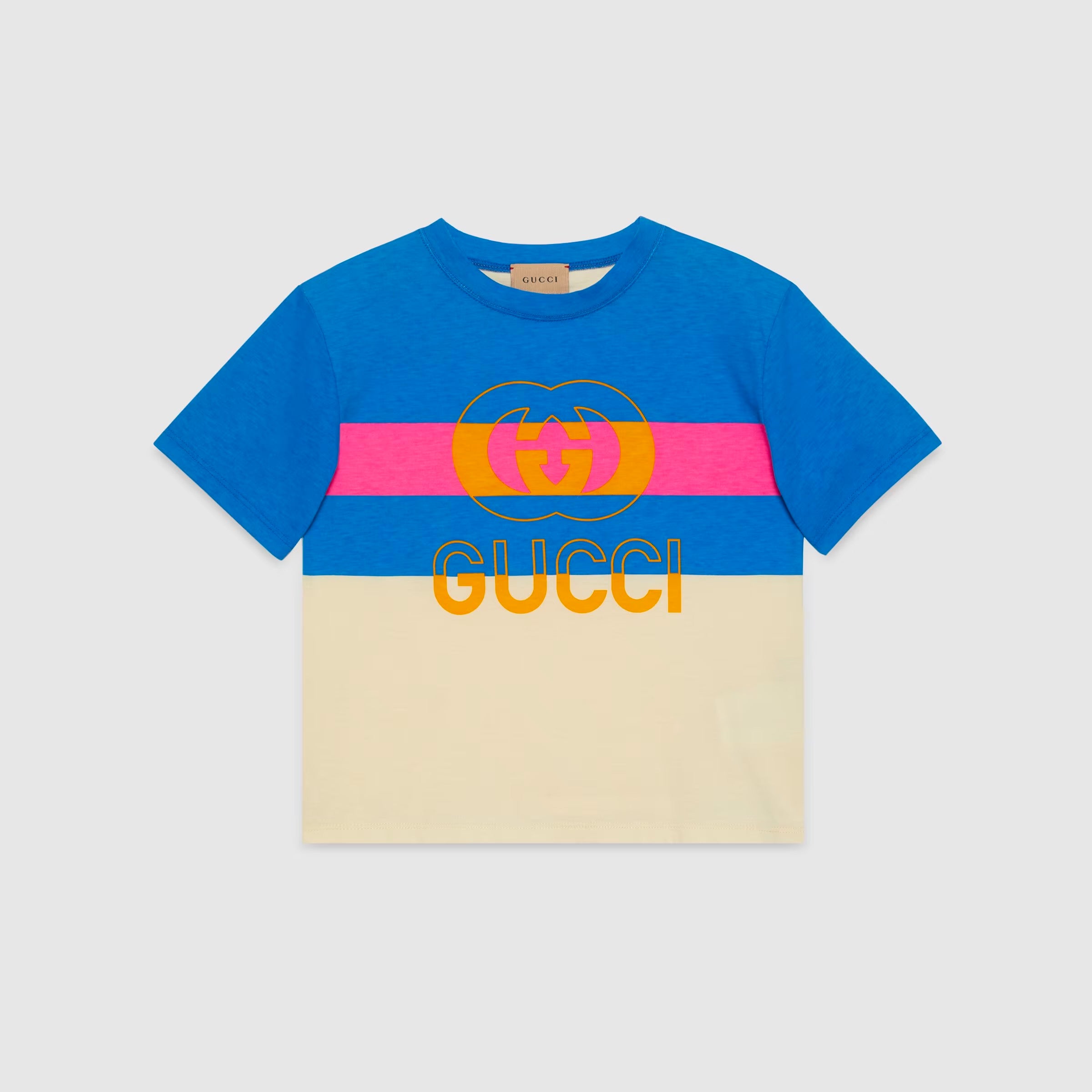 Boys & Girls Blue Logo Cotton T-Shirt