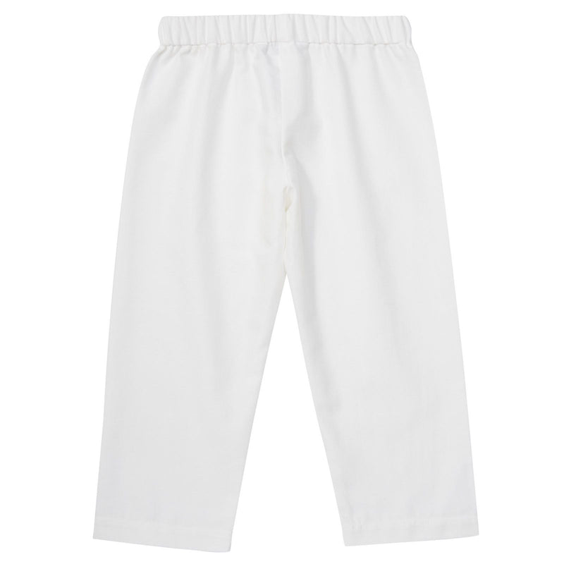 Baby White Cotton 2 Pice Babygrow With Silver Trims - CÉMAROSE | Children's Fashion Store - 3