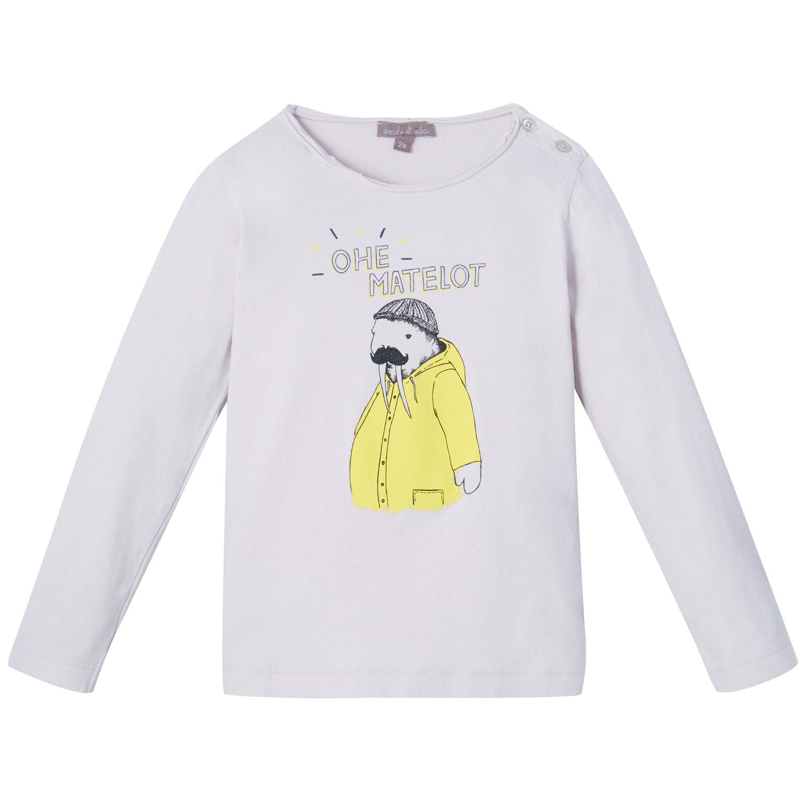 Boys Light Grey Fantasy Printed Cotton T-Shirt - CÉMAROSE | Children's Fashion Store - 1