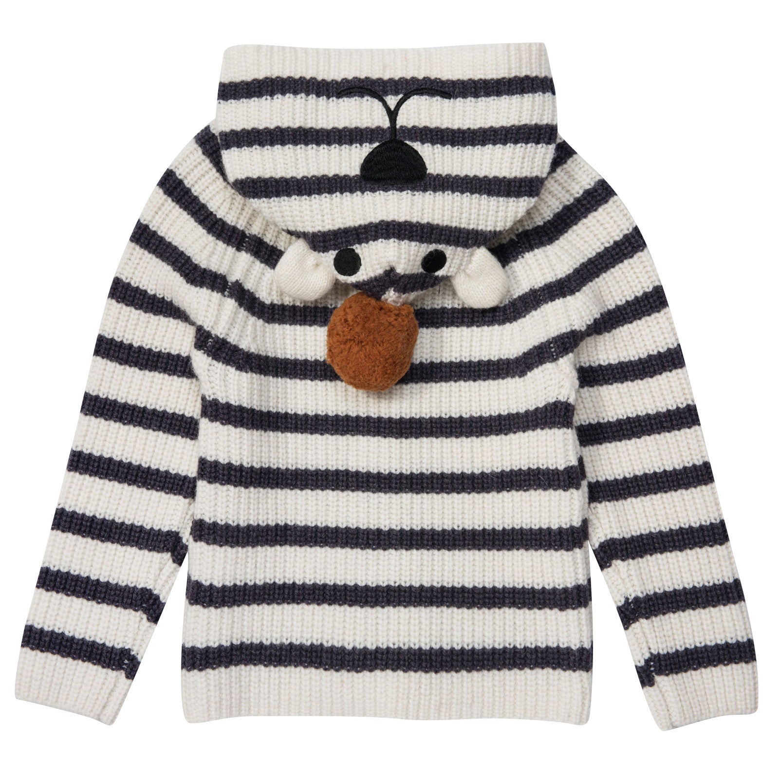 Baby Boys Grey&Blue Stripe Monster Hooded Cardigan - CÉMAROSE | Children's Fashion Store - 2