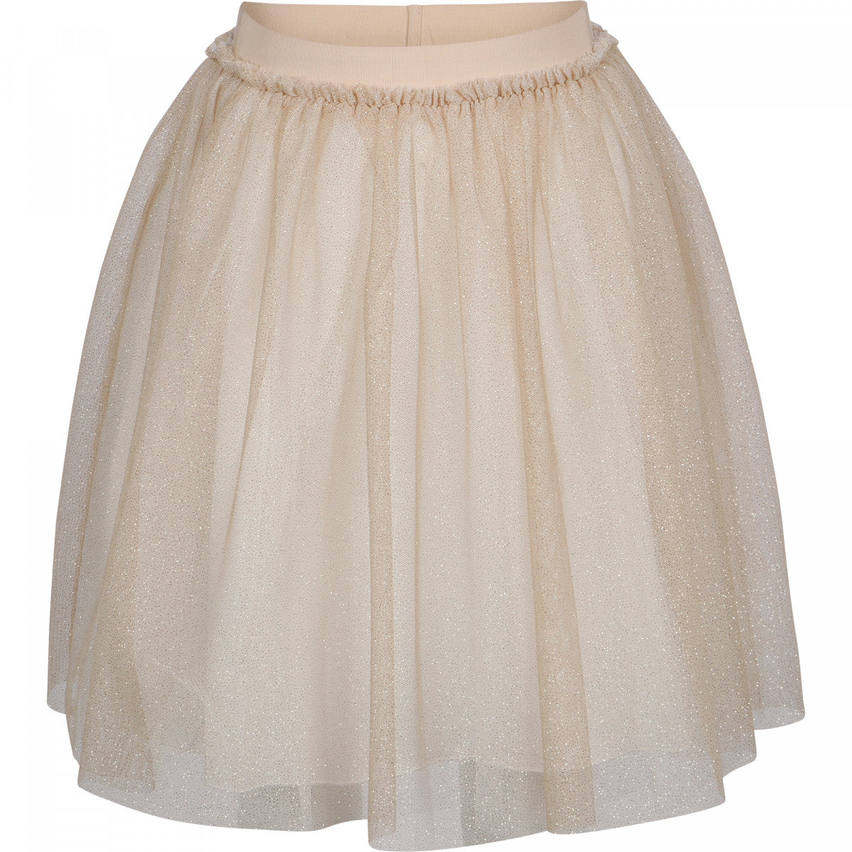 Girls Beige Sequins Skirt