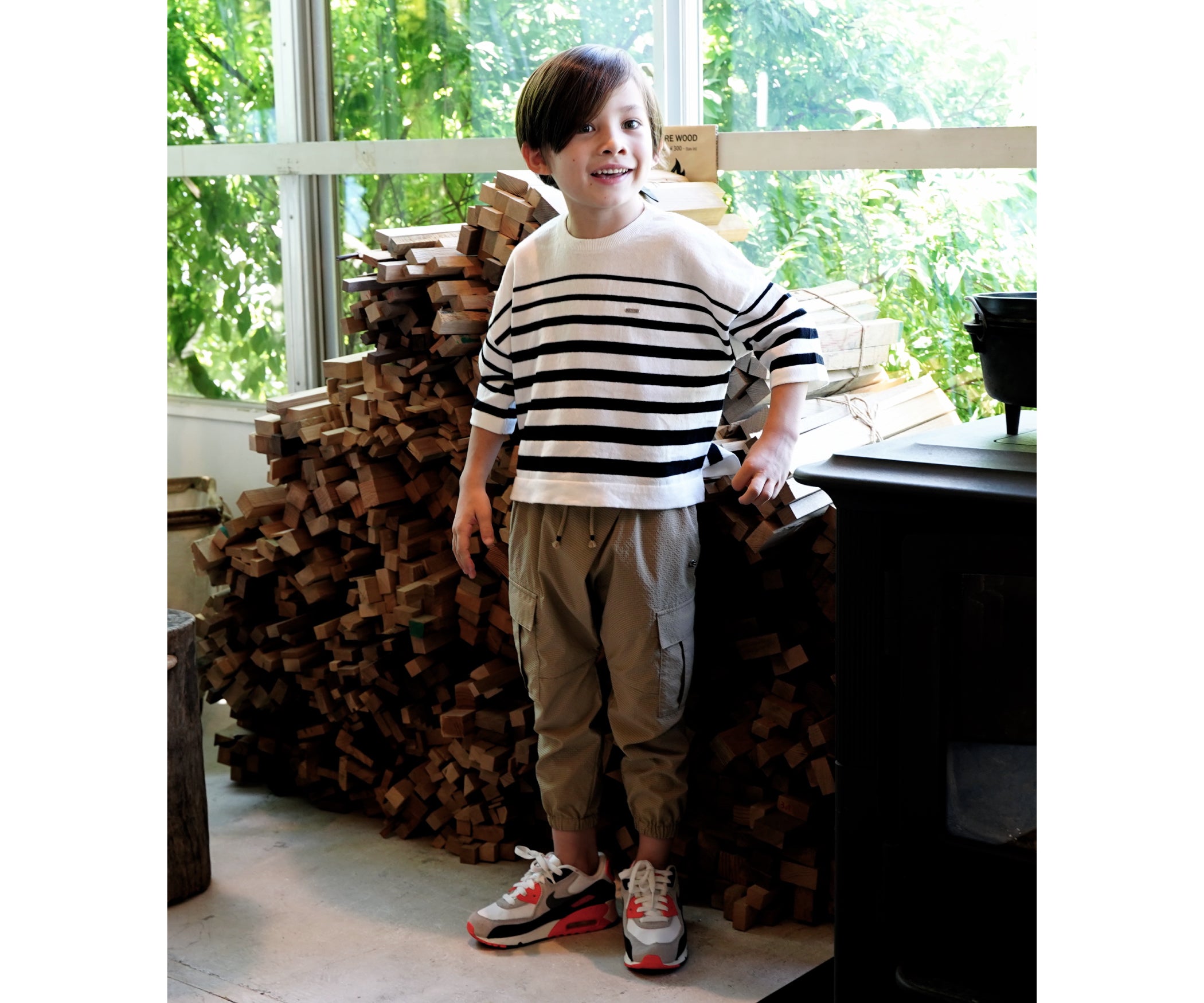 Boy & Girls White Stripe T-Shirts
