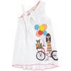Girls Ivory Cotton 'Mrs Marc' Printed Asymmetrical Straps Dress - CÉMAROSE | Children's Fashion Store - 1
