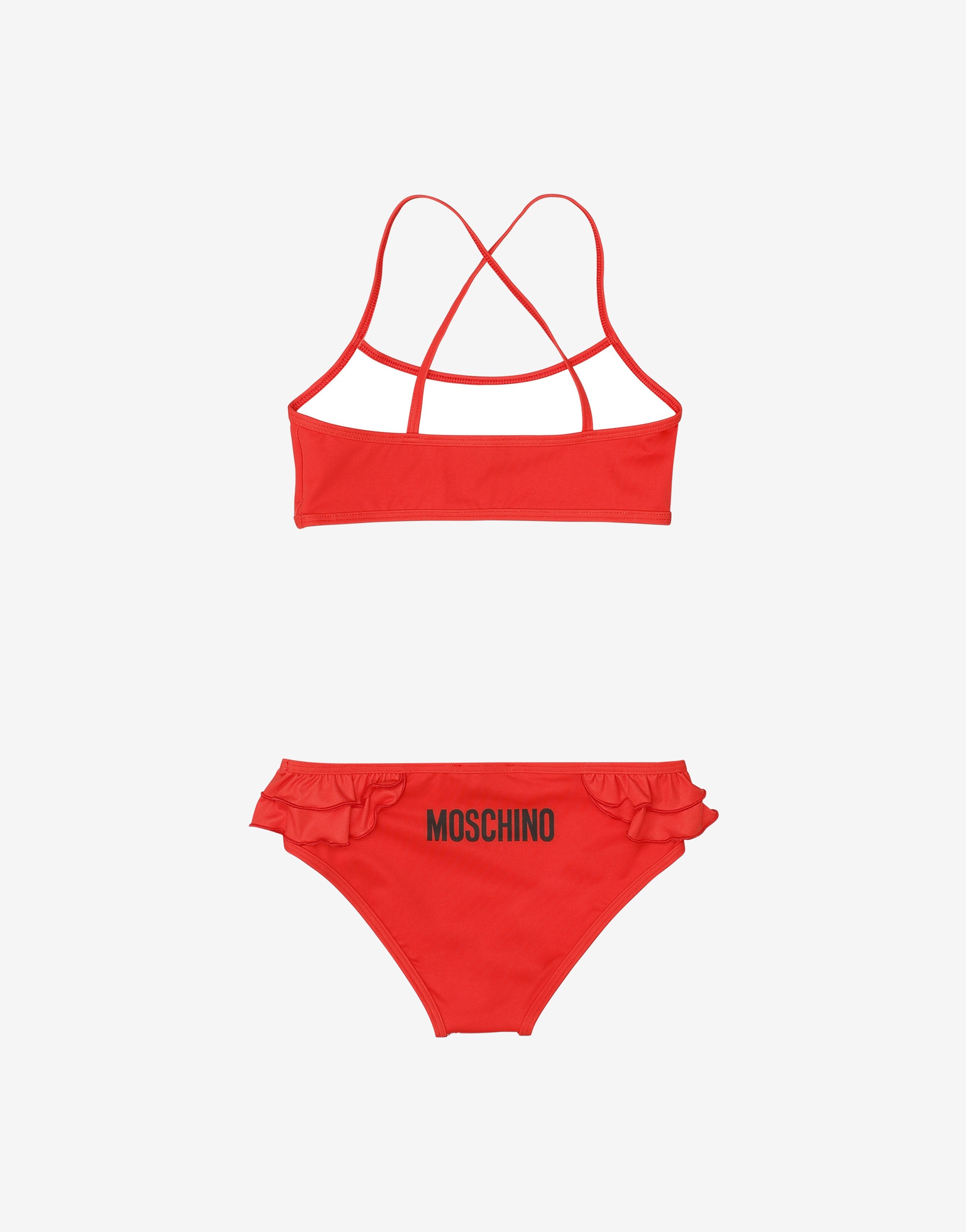Girls Red Logo Swimsuit