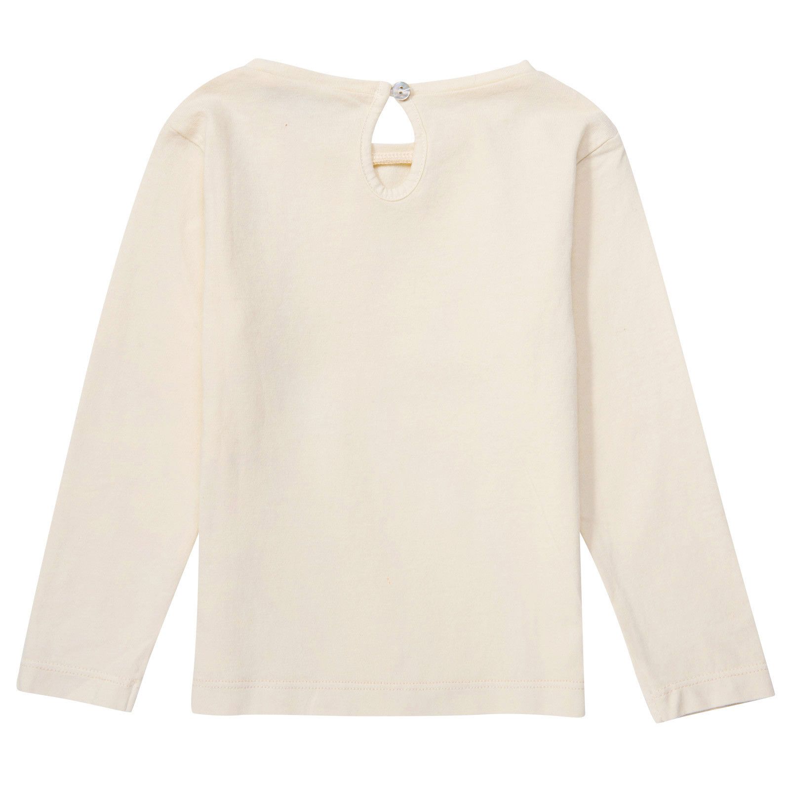 Girls Beige T-Shirt With Cat Logo - CÉMAROSE | Children's Fashion Store - 2