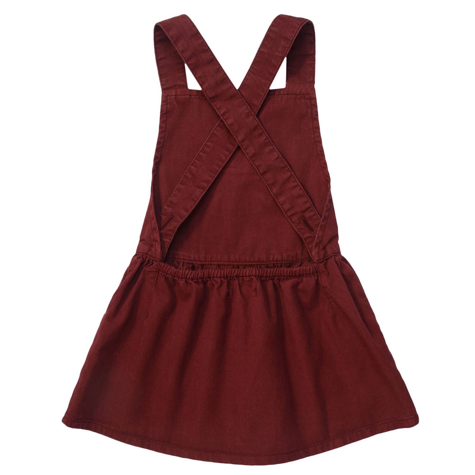 Girls Red Cat Pocket Dungaree Dress - CÉMAROSE | Children's Fashion Store - 2
