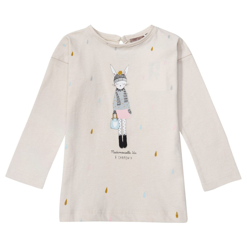 Girls Beige Mademoiselle Ida Chamonix T-shirt - CÉMAROSE | Children's Fashion Store - 1
