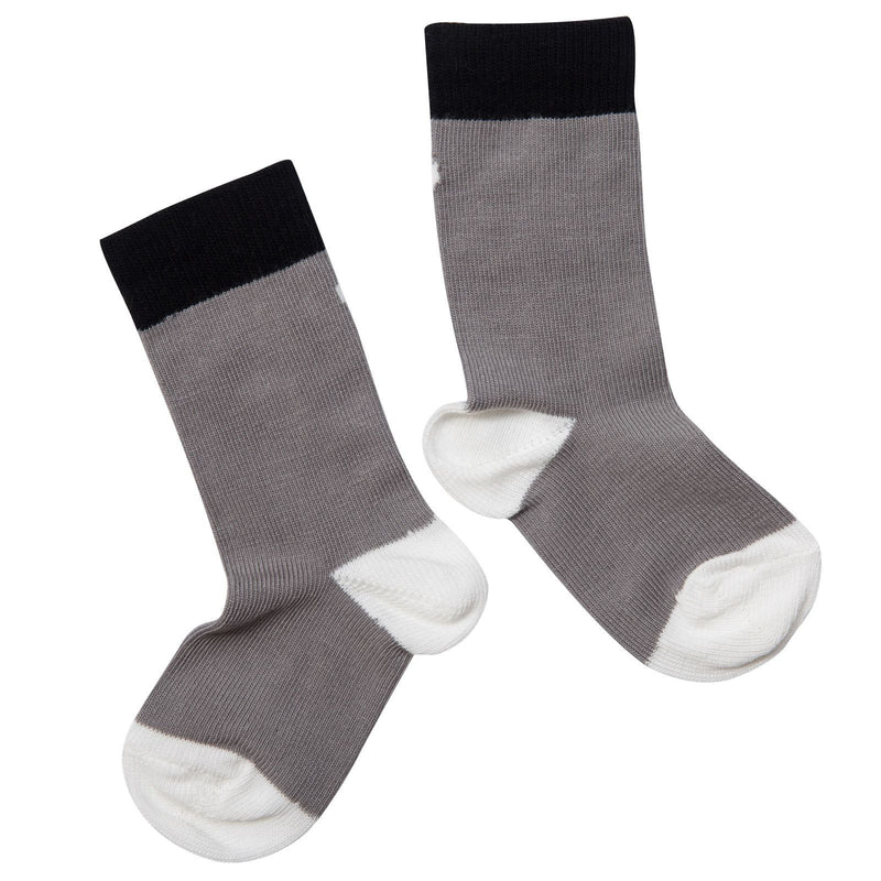 Boys Grey Embroidered Bear Socks - CÉMAROSE | Children's Fashion Store - 2