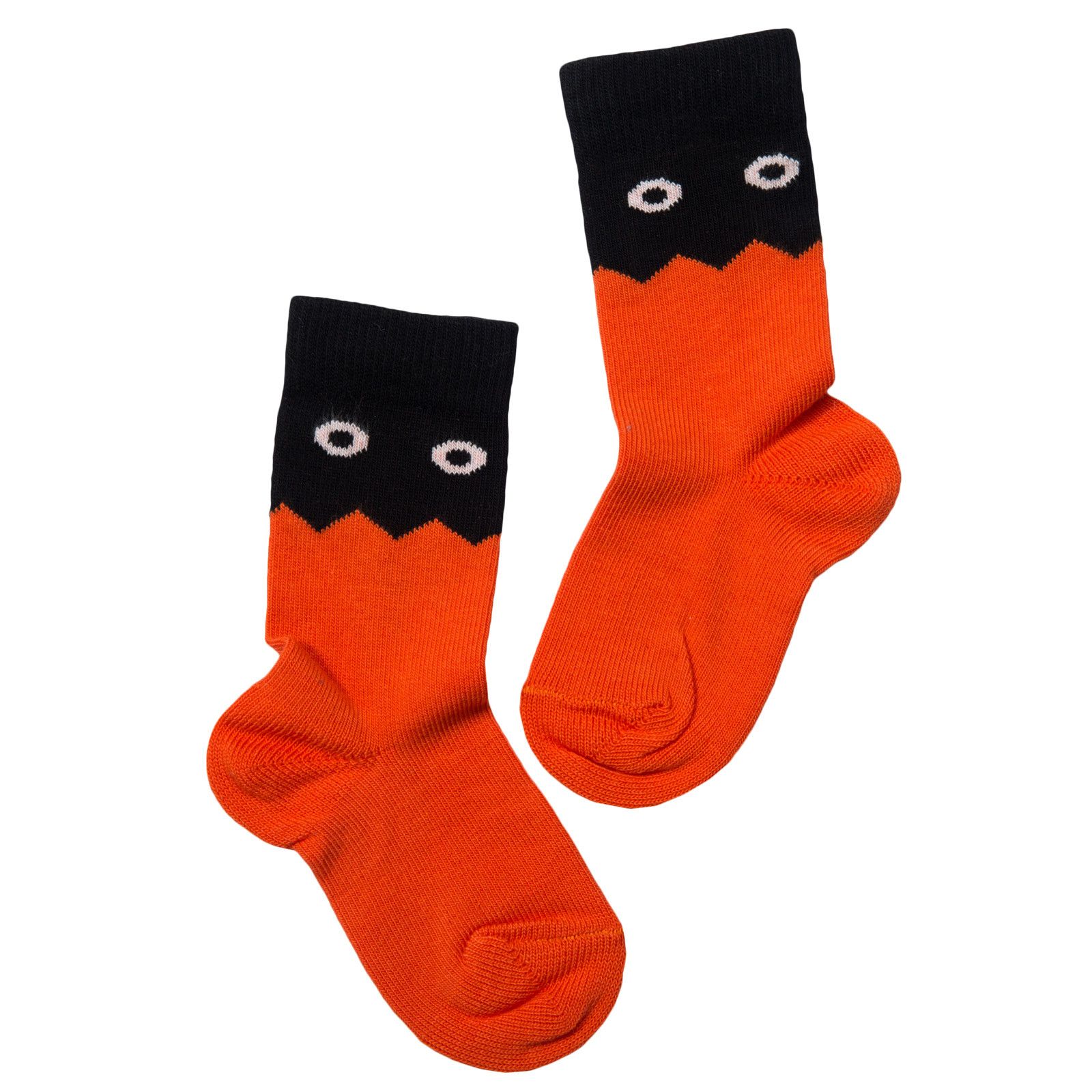 Boys Red Embroidered Monster Two-tone Socks - CÉMAROSE | Children's Fashion Store - 1
