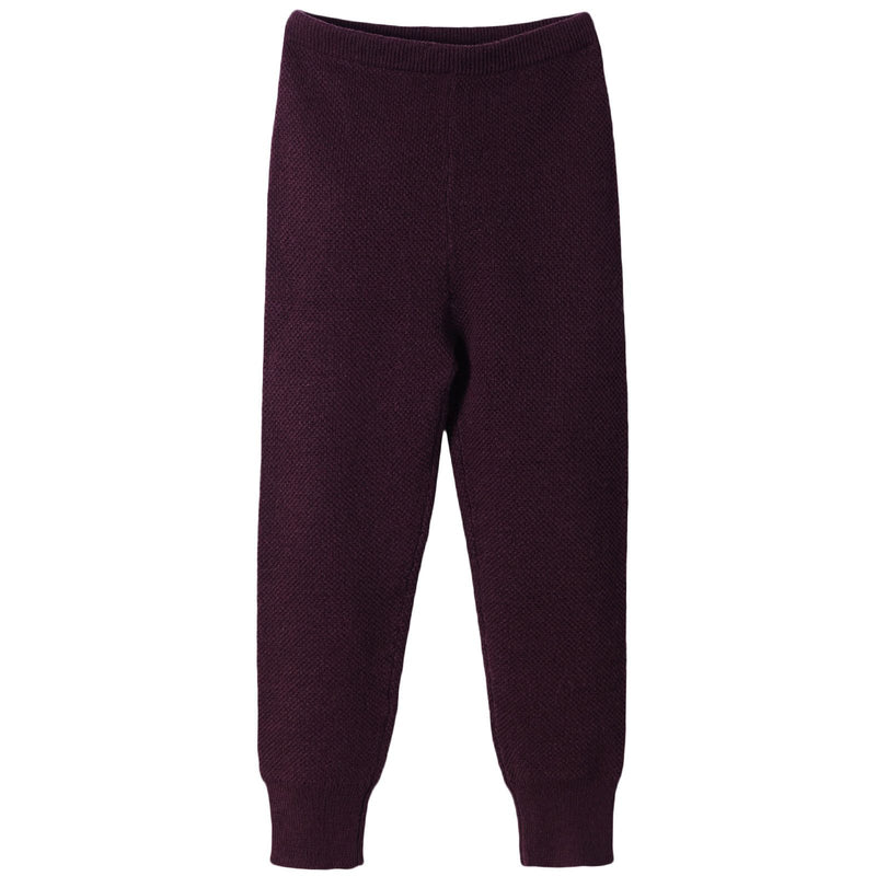 Boys&Girls Dark Sepia Knitted Wool&Cotton Leggings - CÉMAROSE | Children's Fashion Store - 1