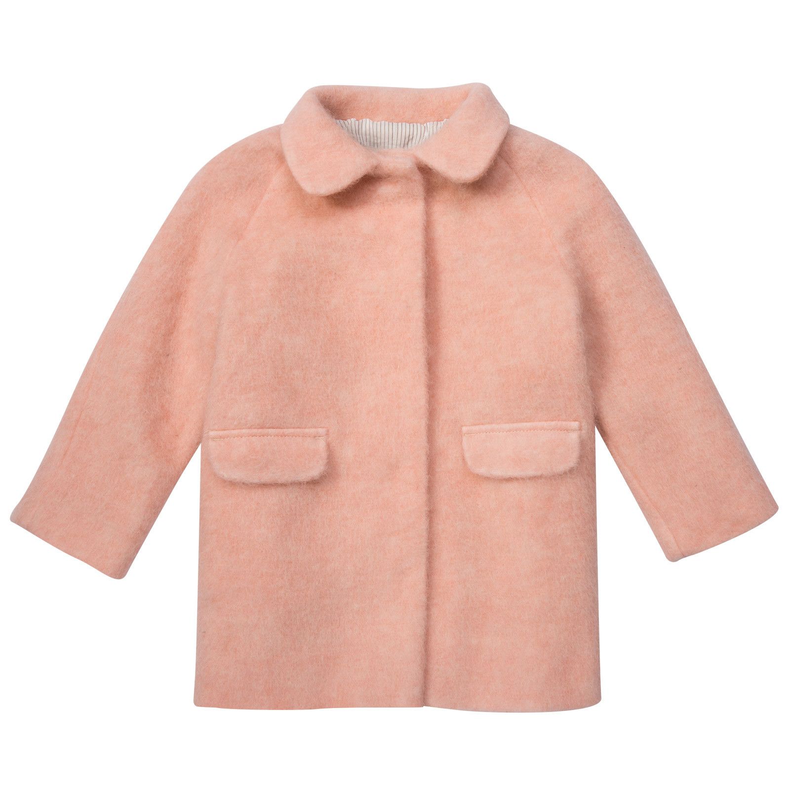 Girls Pink Polyamide Coat With Flap Pockets - CÉMAROSE | Children's Fashion Store - 1