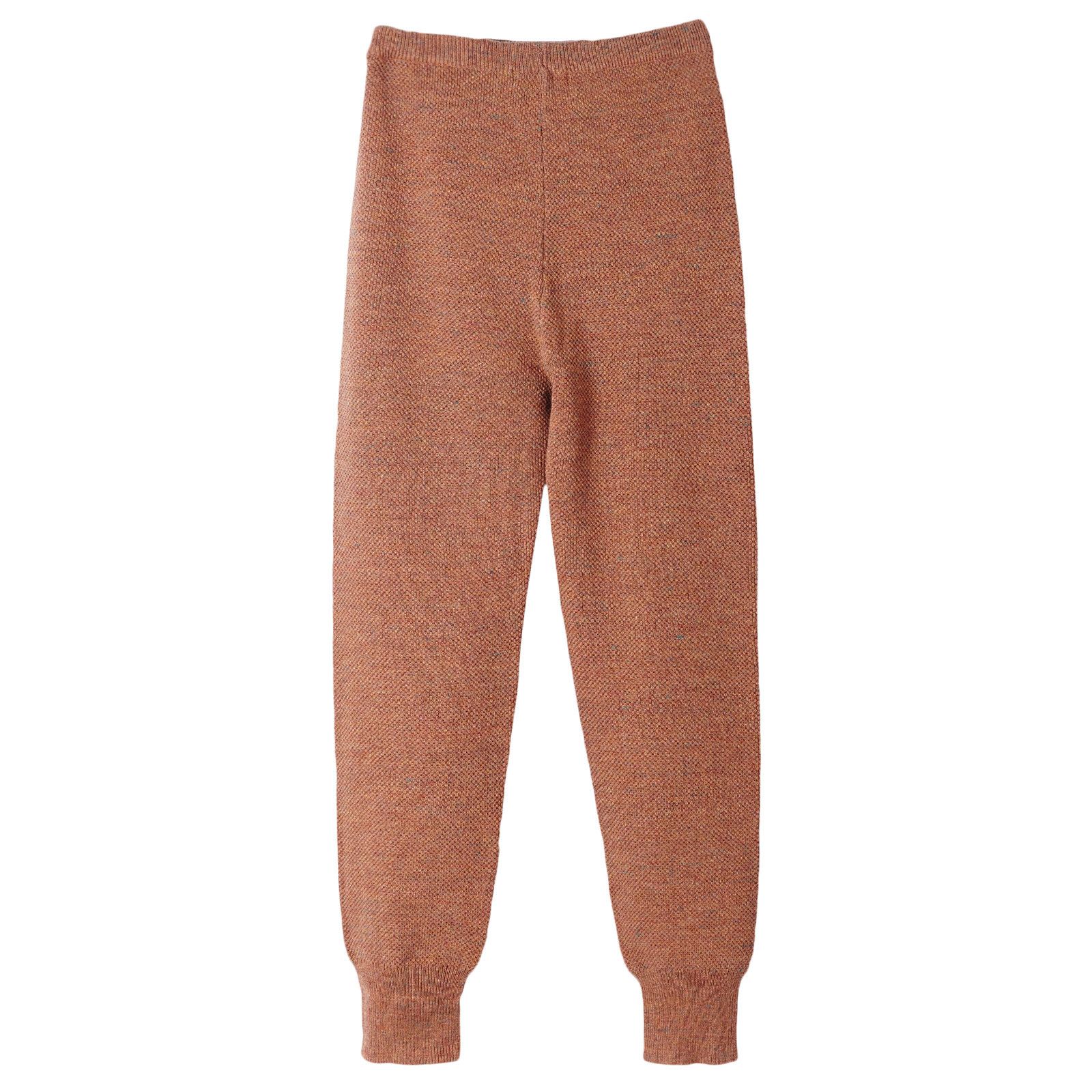 Boys&Girls Brown Knitted Wool&Cotton Leggings - CÉMAROSE | Children's Fashion Store - 2