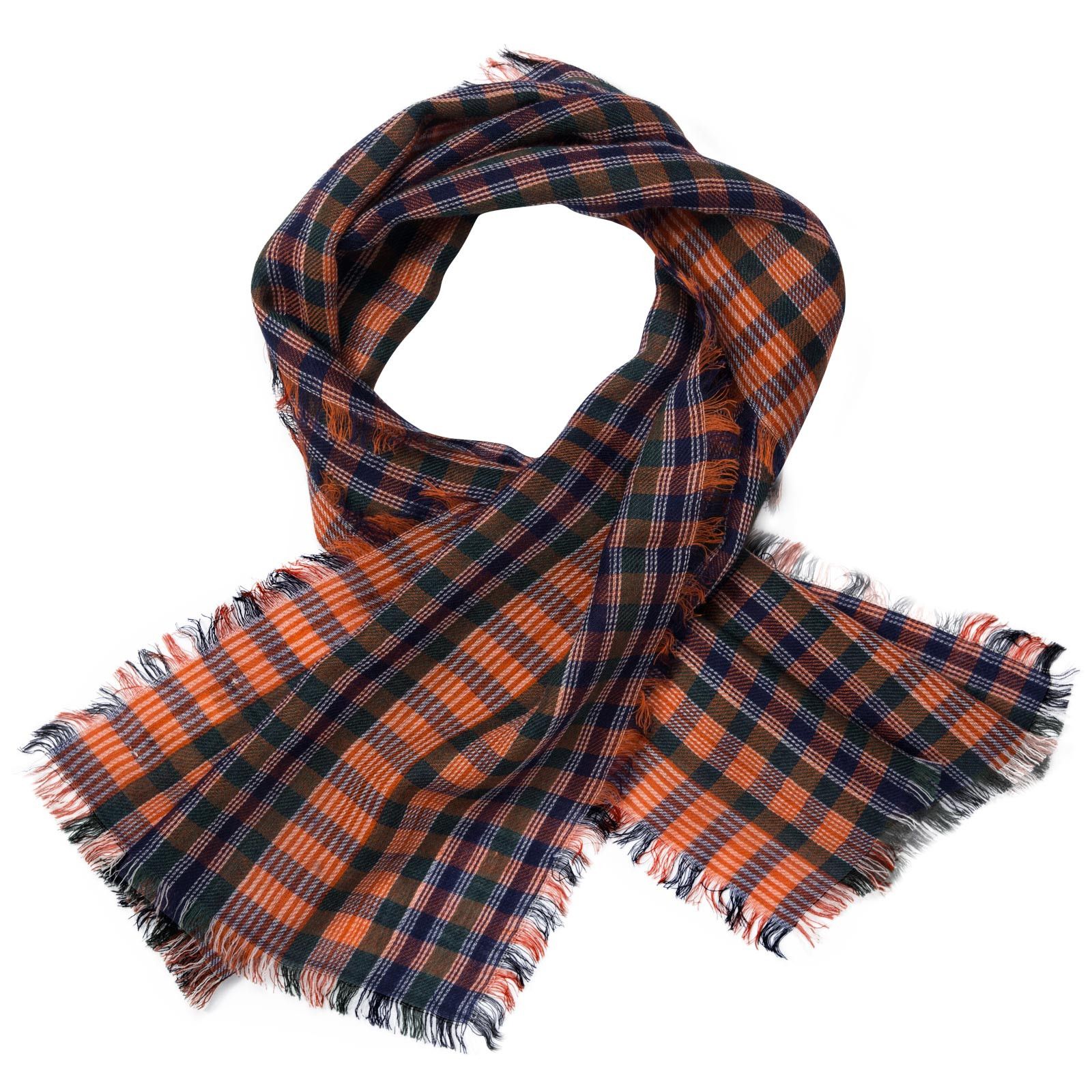 Baby Brown Khaki Check Wool Scarf - CÉMAROSE | Children's Fashion Store - 1