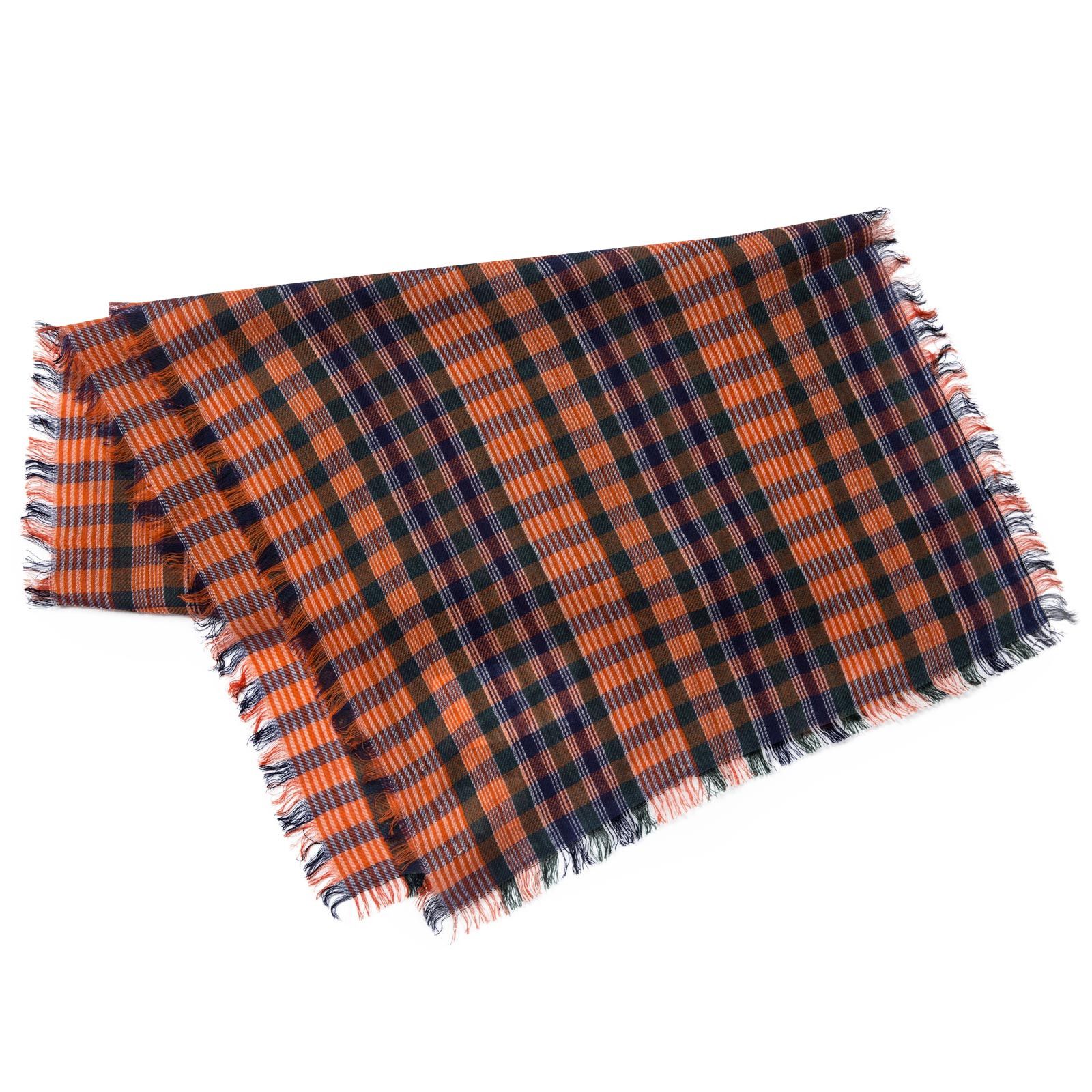 Baby Brown Khaki Check Wool Scarf - CÉMAROSE | Children's Fashion Store - 2