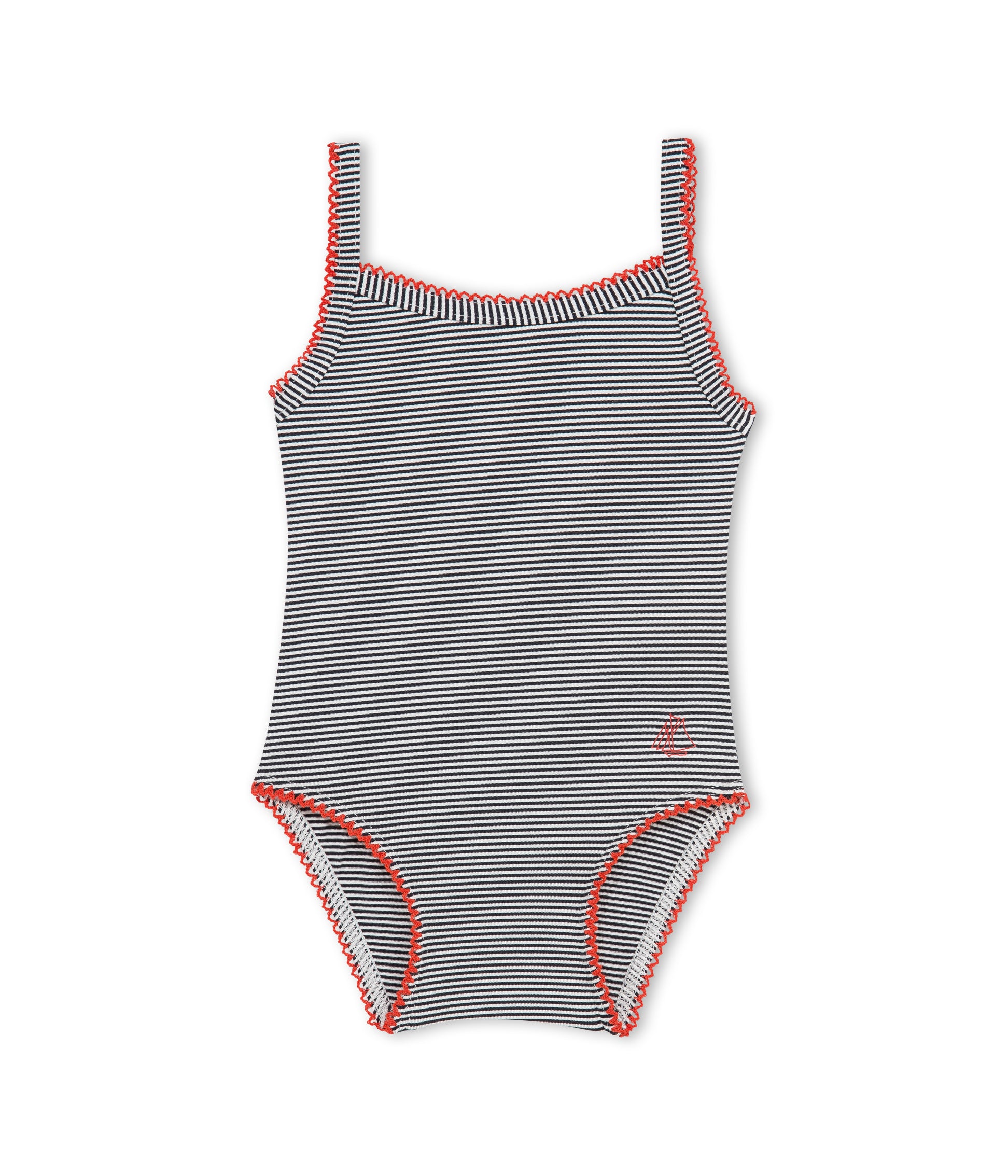 Baby Girls Black Striped Swimsuit