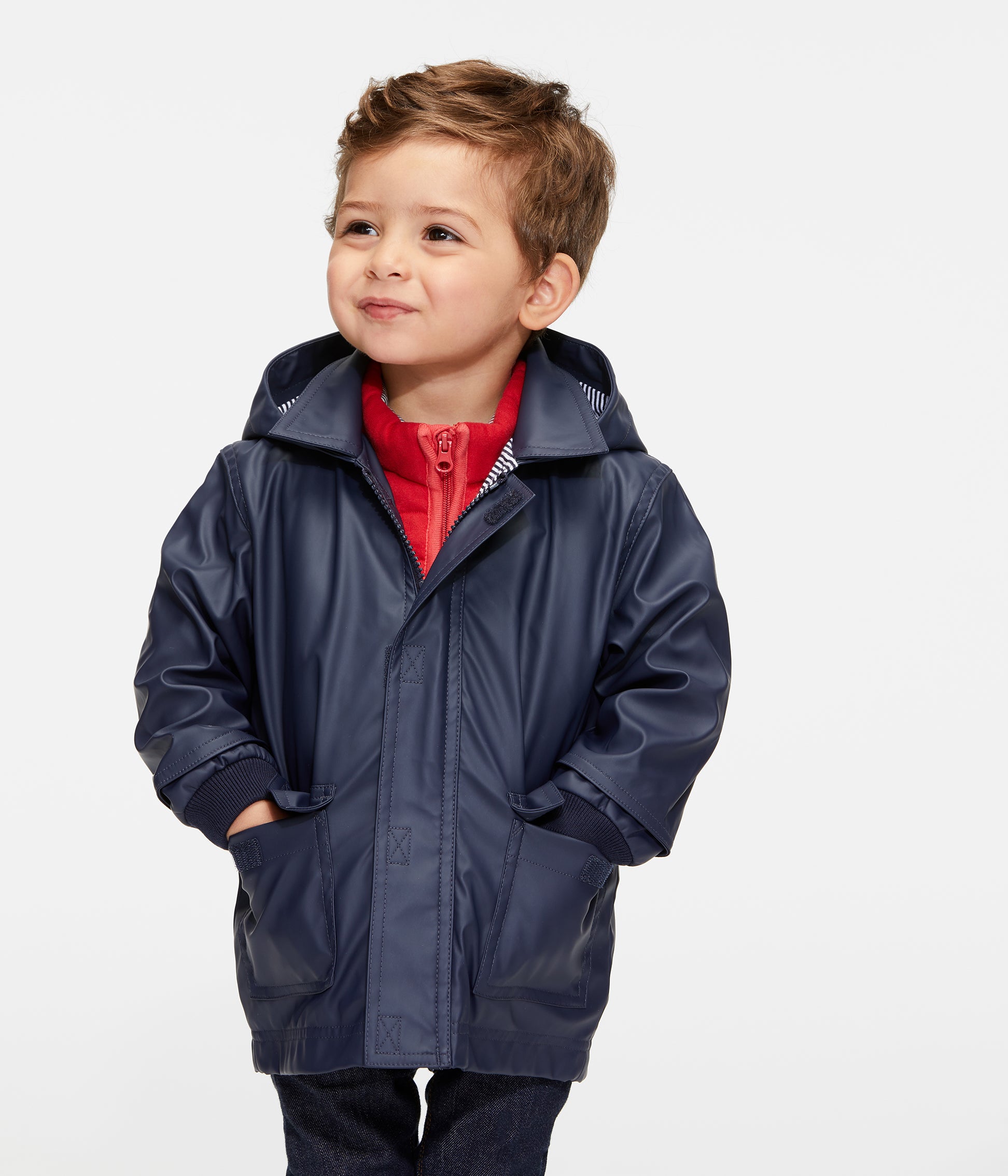 Baby Boys & Girls Navy Hooded Coat