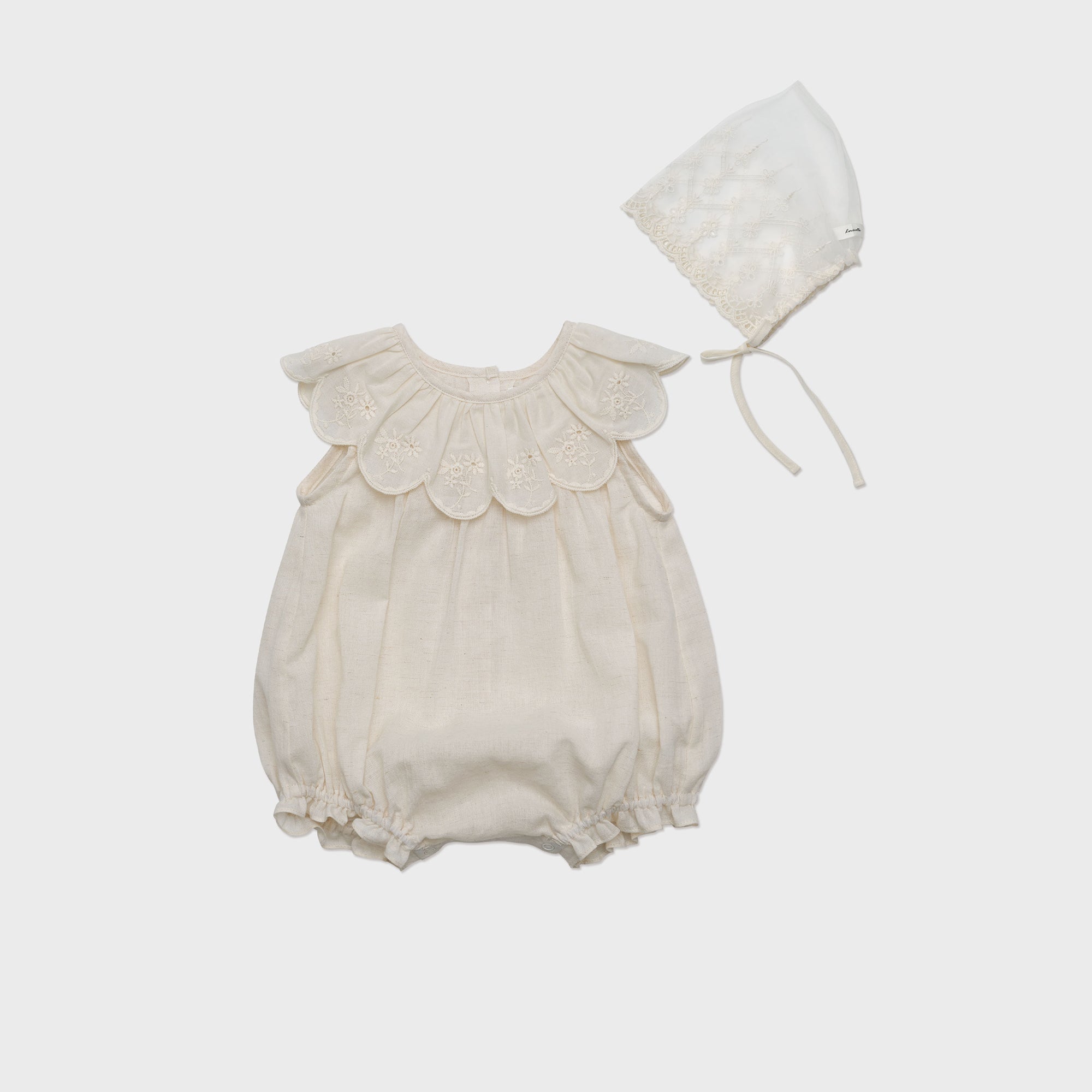 Baby Girls White Embroidered Cotton Babysuit