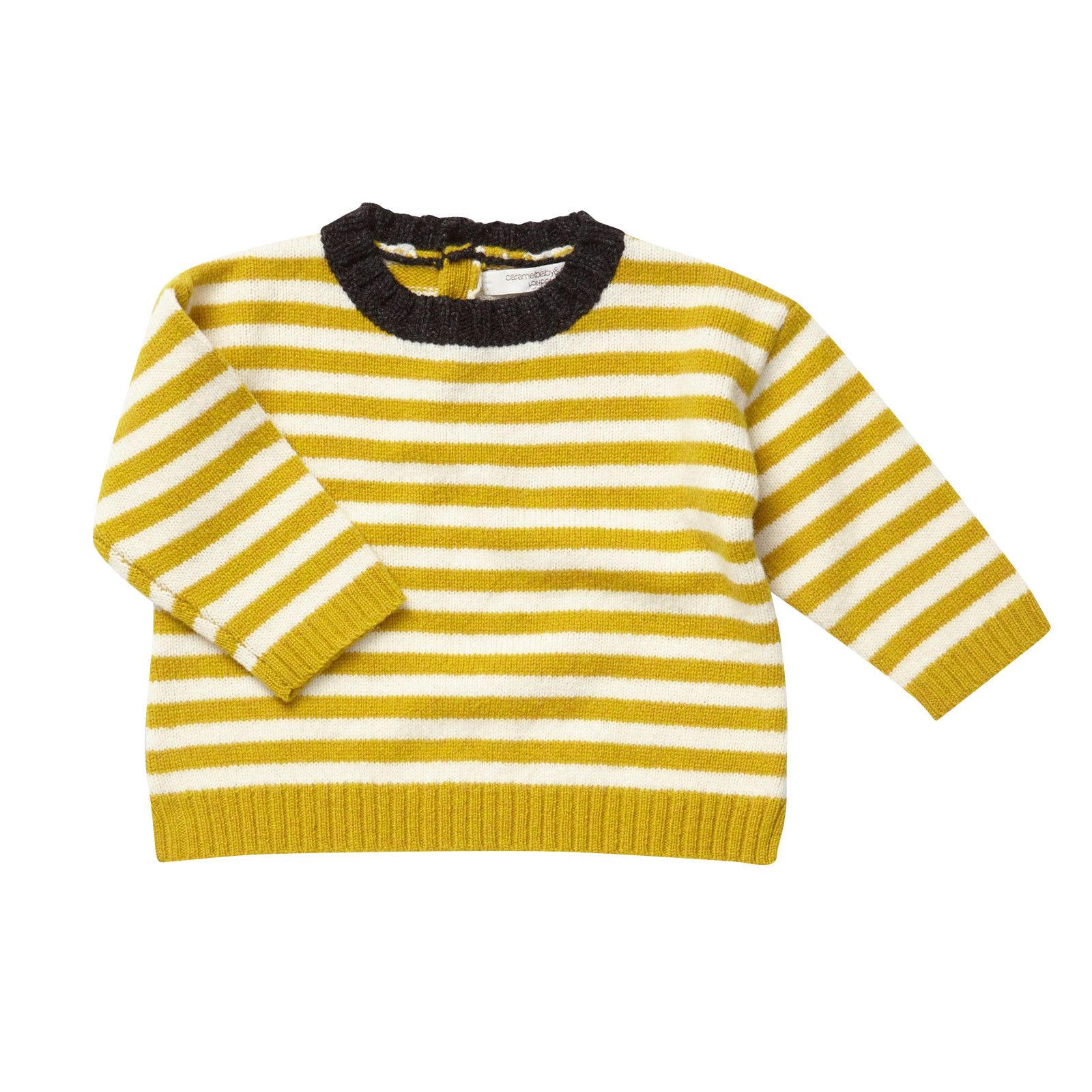 Baby Boys Yellow&White Stripe Wool Knitted Sweater - CÉMAROSE | Children's Fashion Store