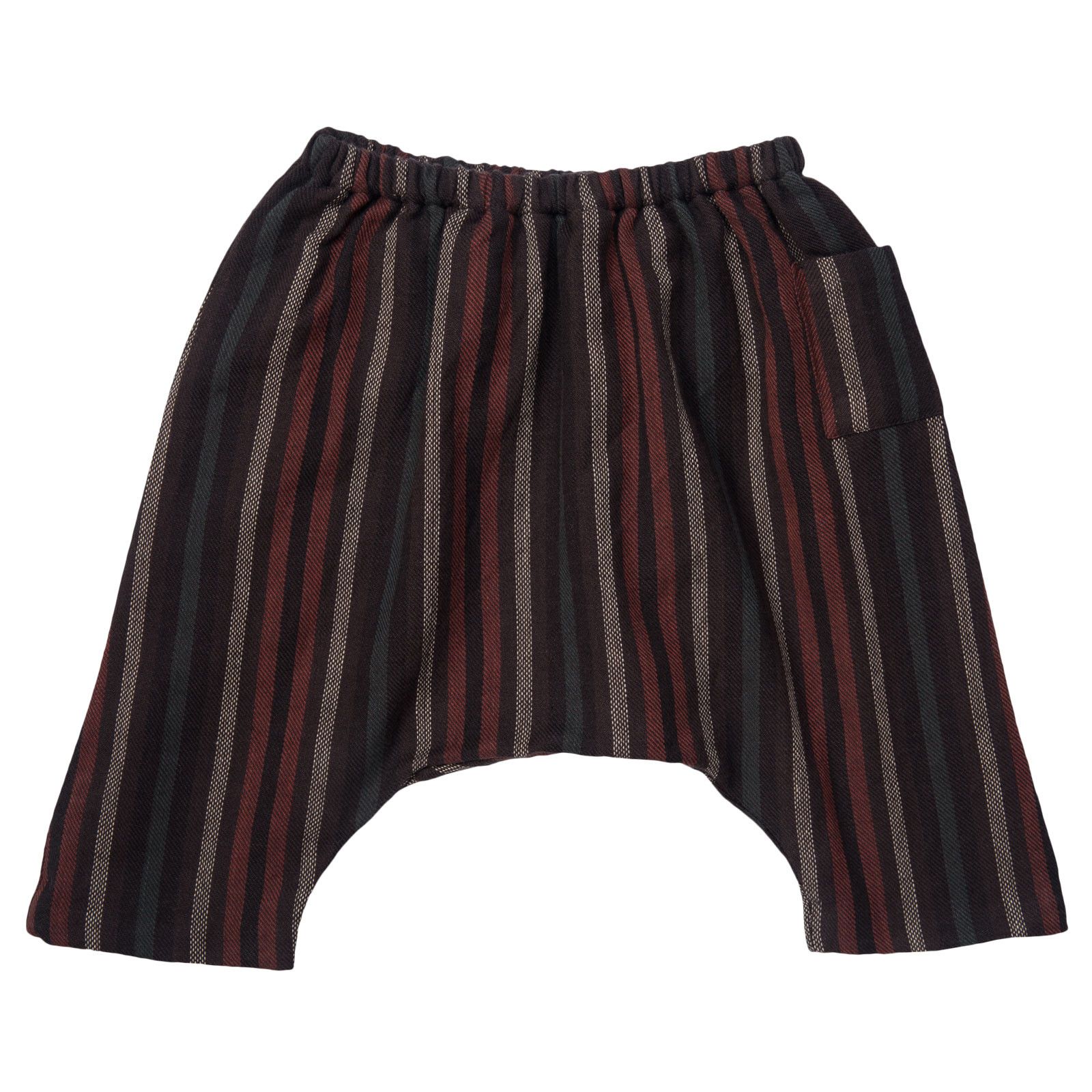 Baby Grey&Brown Striped Cotton Trousers - CÉMAROSE | Children's Fashion Store - 1