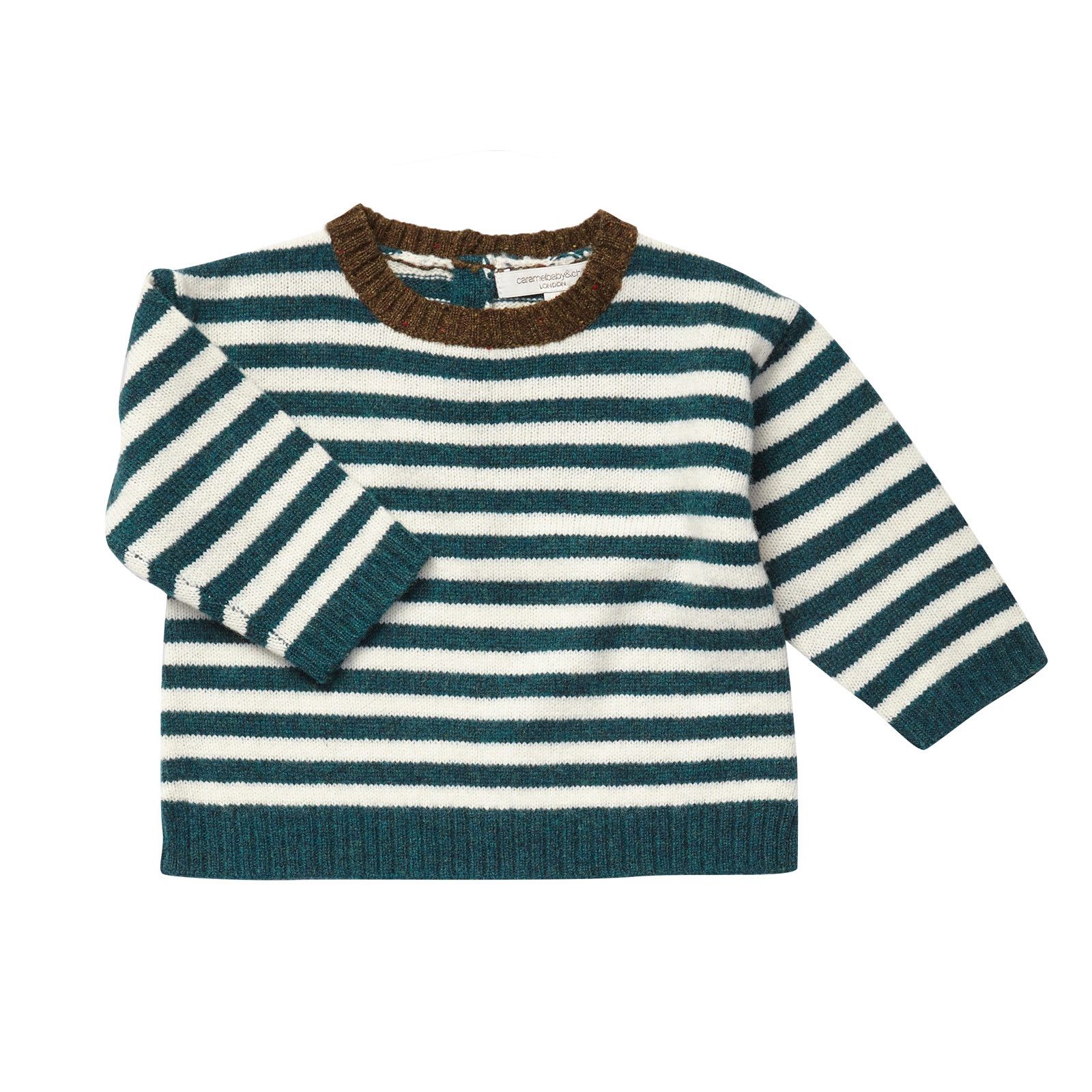Baby Boys Blue&White Stripe Wool Knitted Sweater - CÉMAROSE | Children's Fashion Store