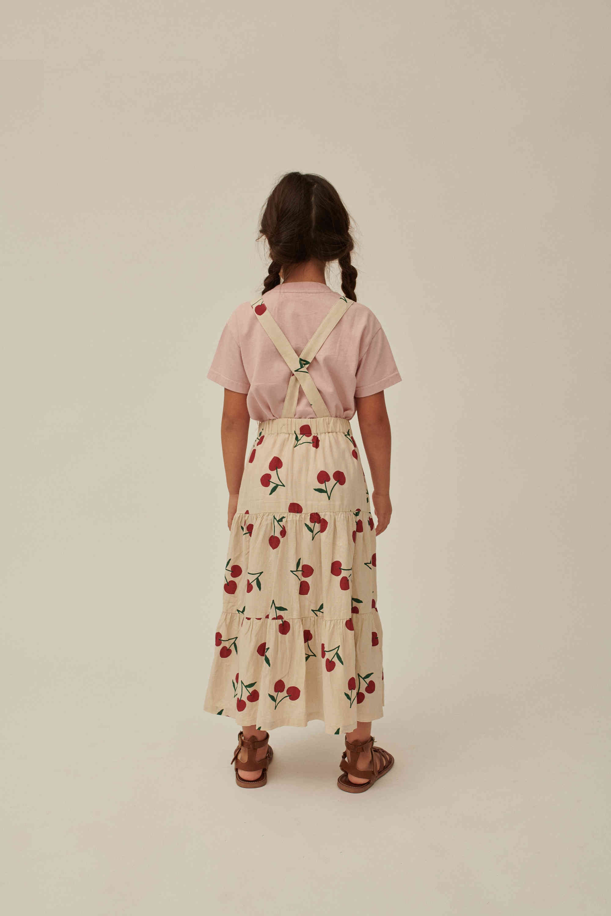 Girls Pink Cherry Cotton T-Shirt
