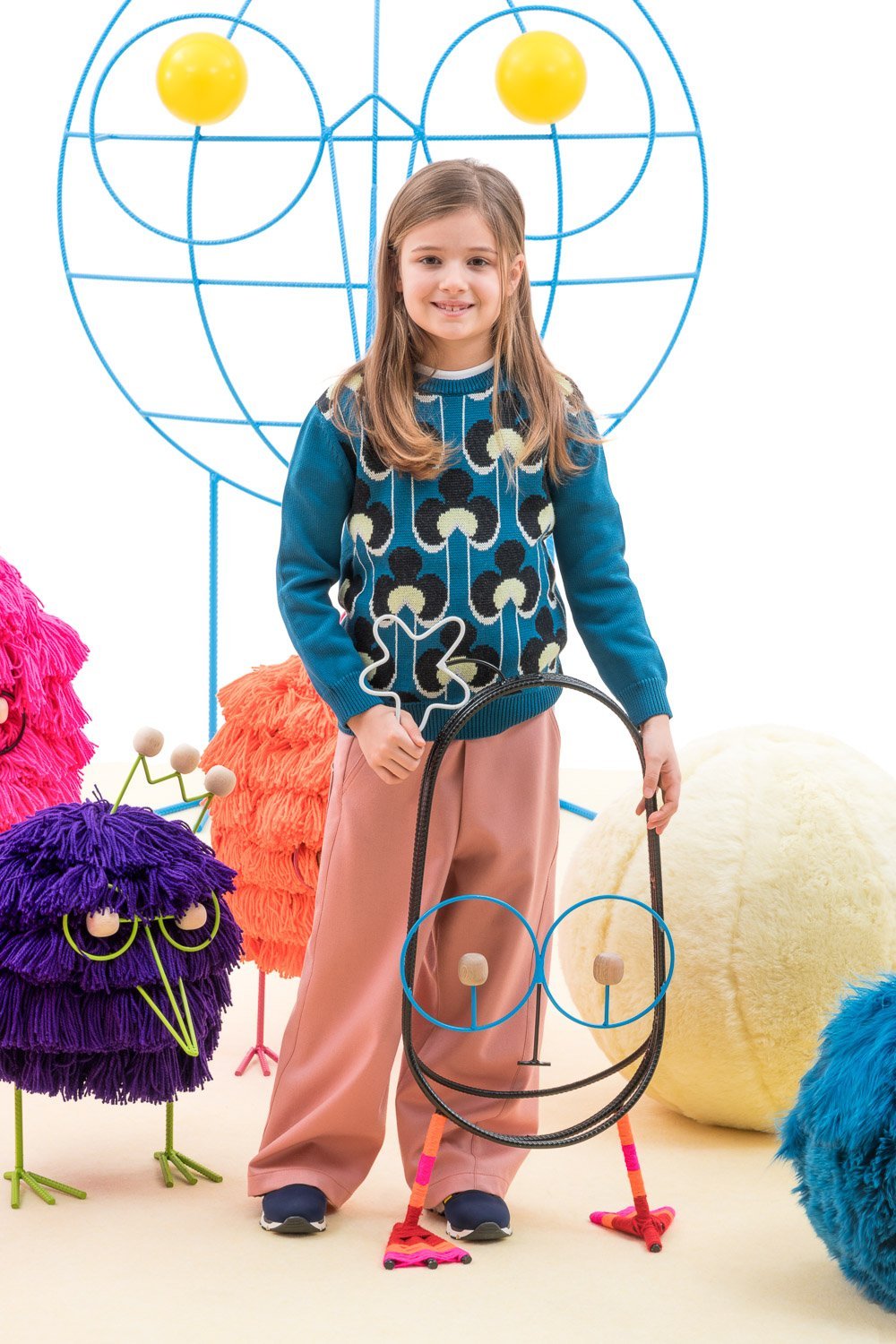 Girls Rose Wool Trousers