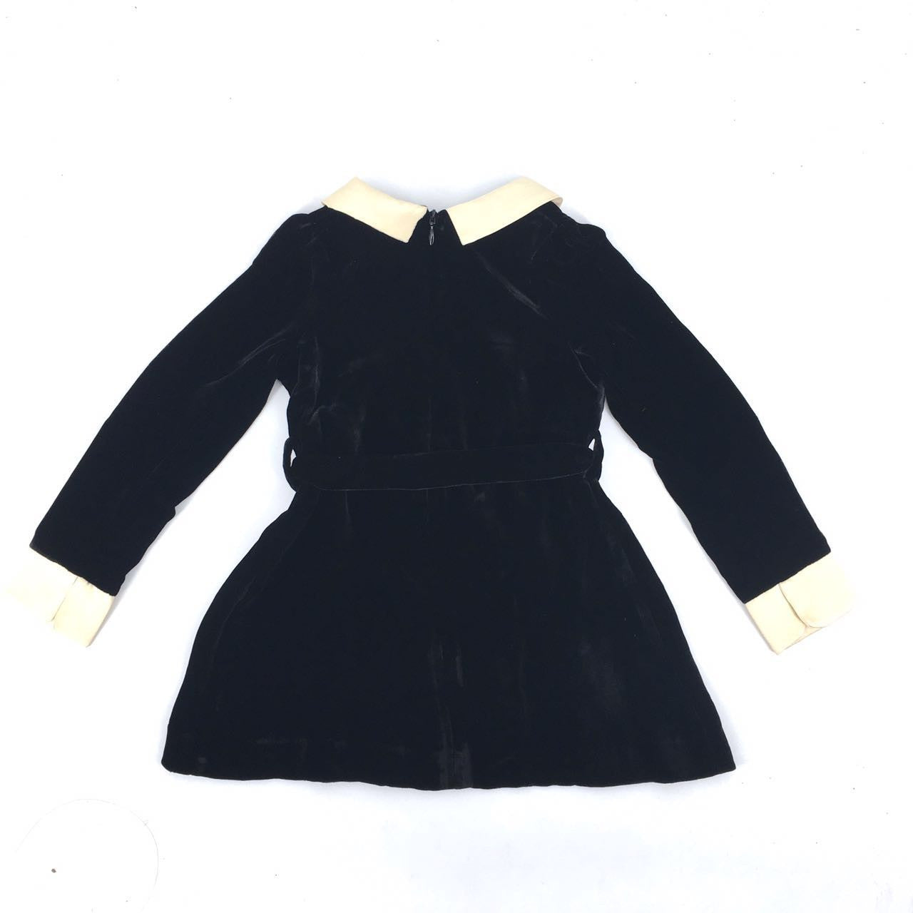 Girl Black Velvet Dress - CÉMAROSE | Children's Fashion Store - 2
