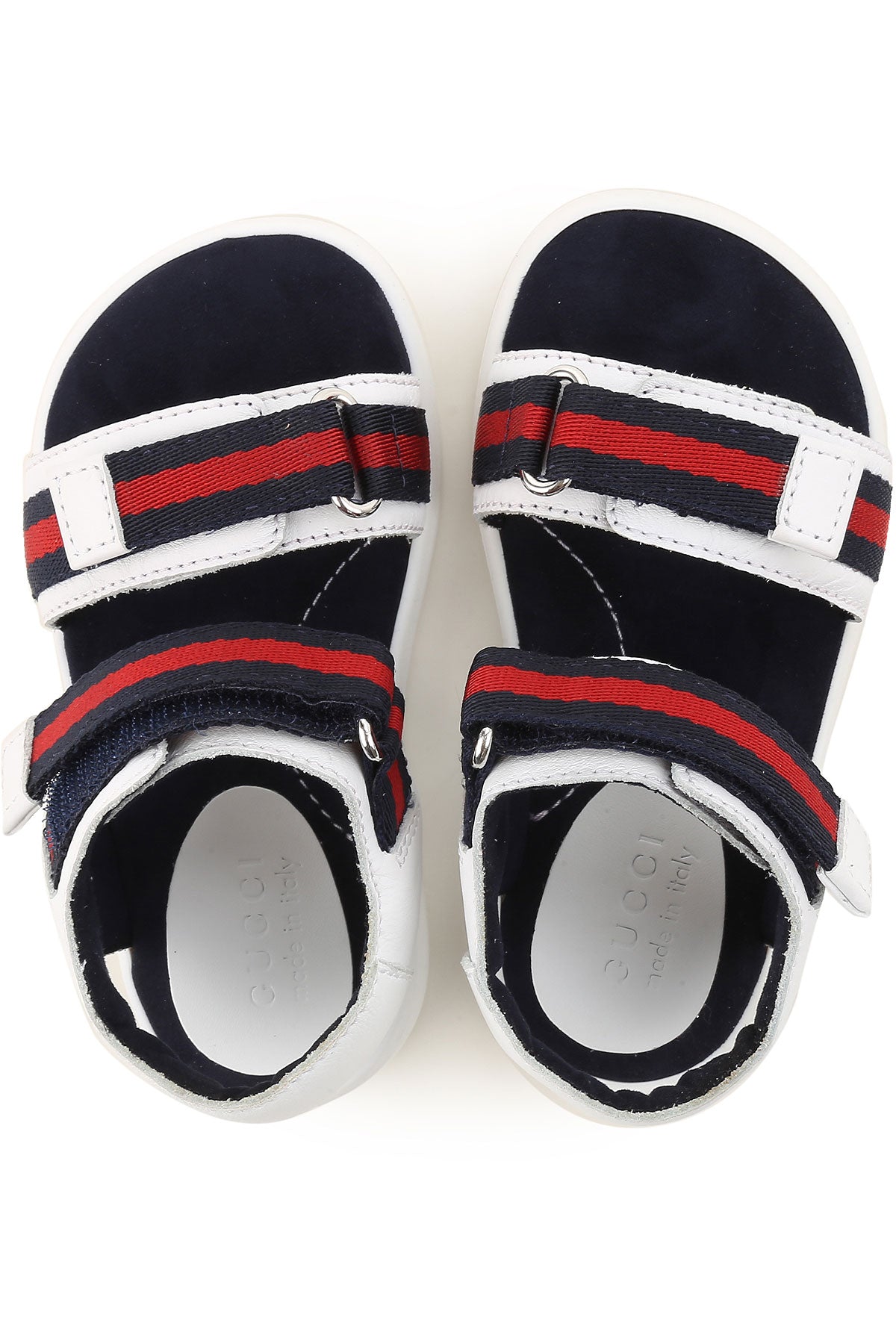 Baby Boys White Leather & Web Sandals