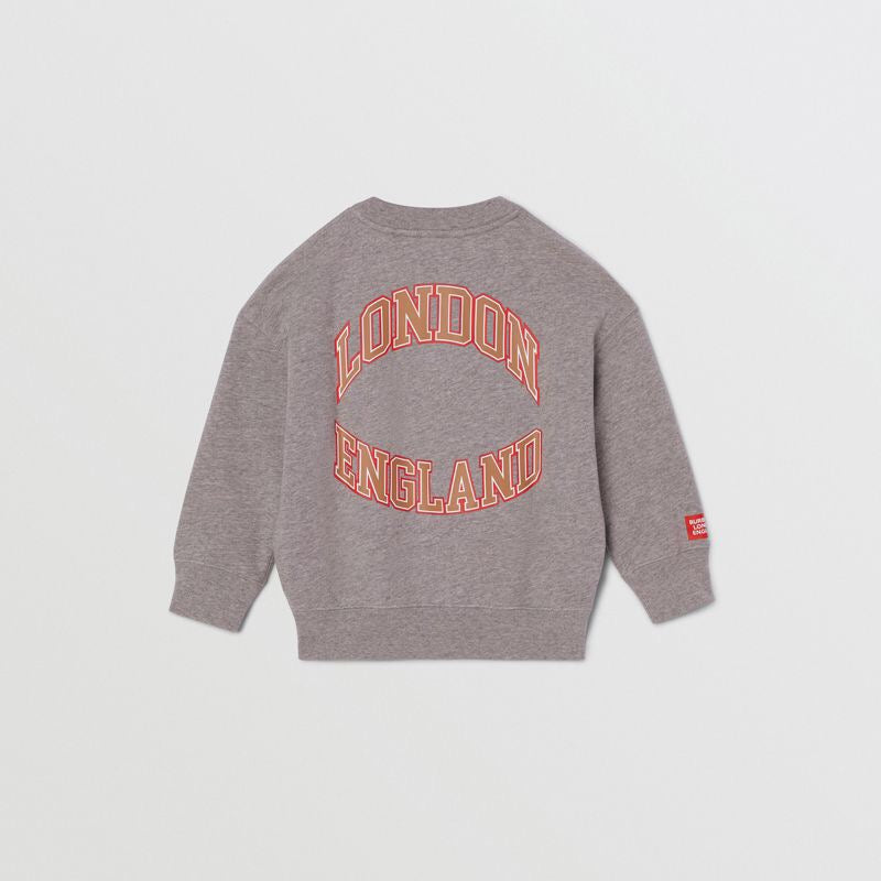 Boys Grey Melange Cotton Sweatshirt