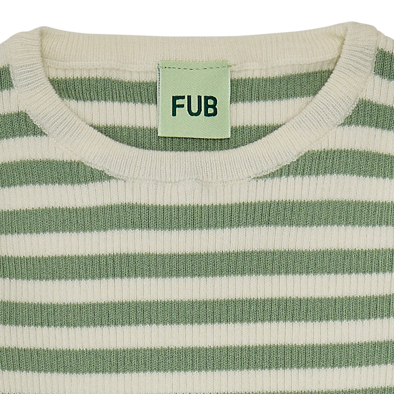 Boys & Girls Green Stripes Cotton T-Shirt